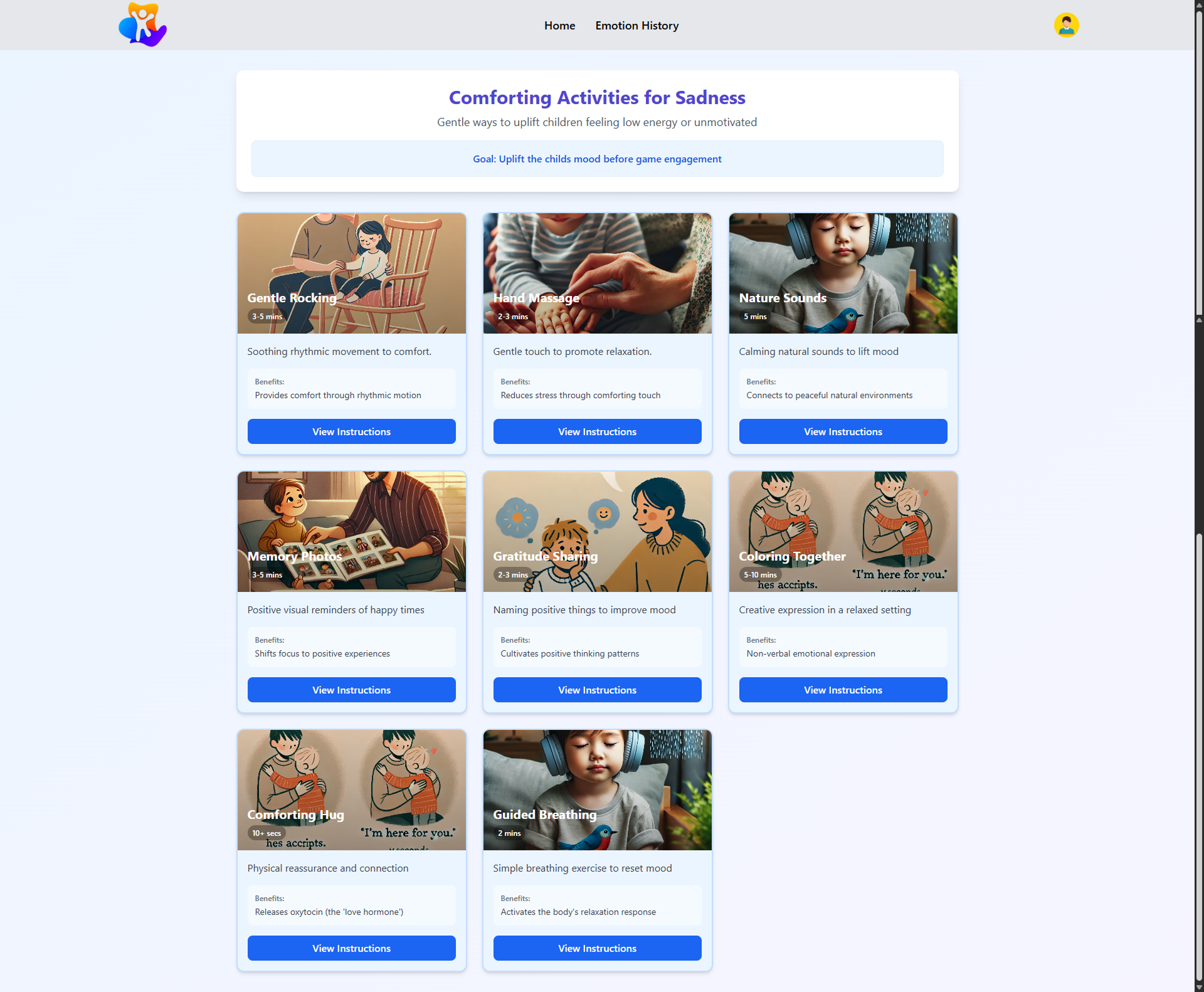Emotion Tracking and Game Activity Platform UI Screenshot 20