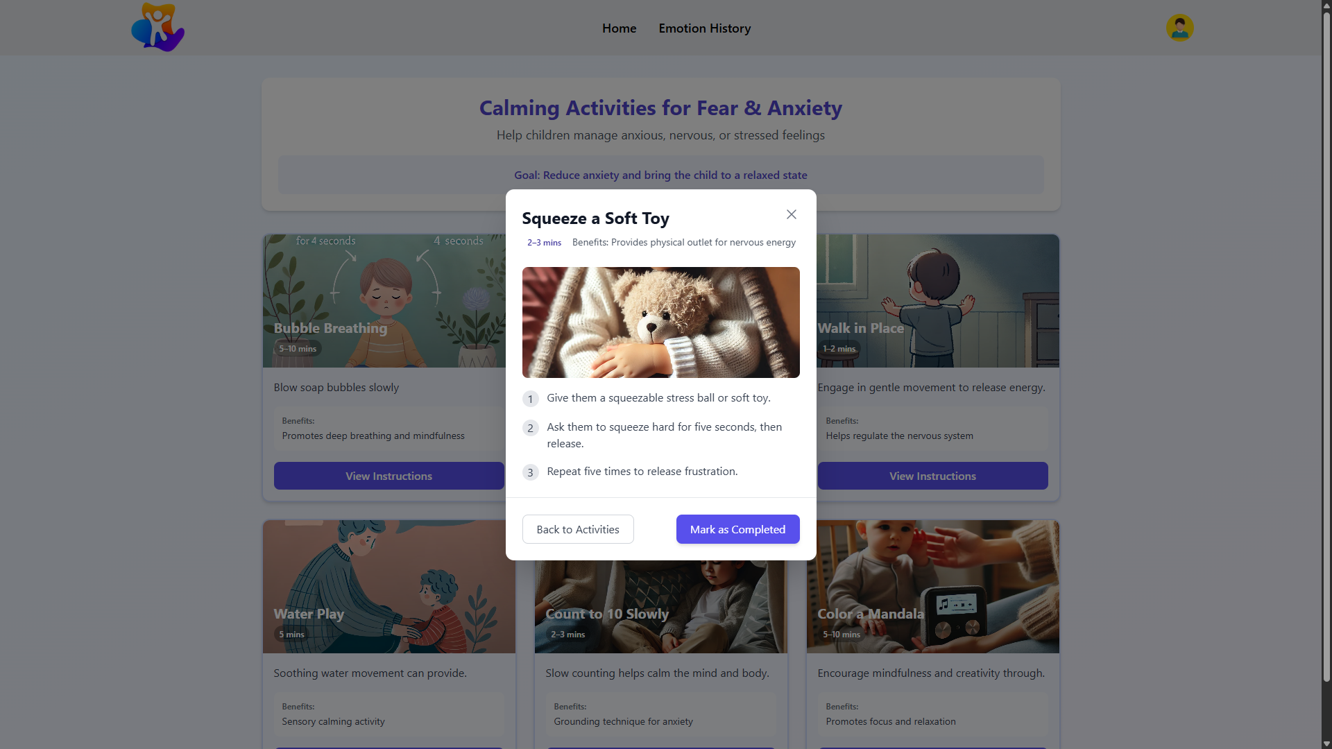 Emotion Tracking and Game Activity Platform UI Screenshot 22
