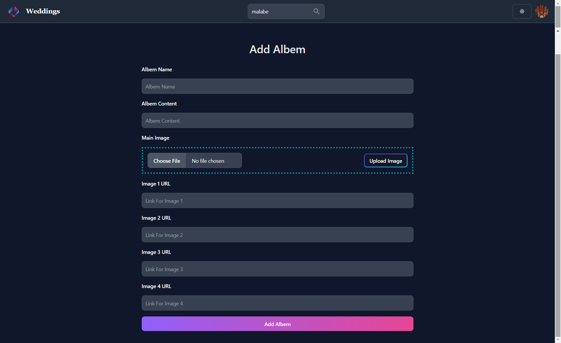 Wedding Albem UI Screenshot 3