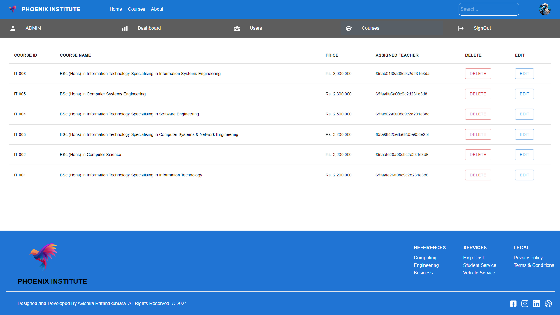 Student Management UI Screenshot 7