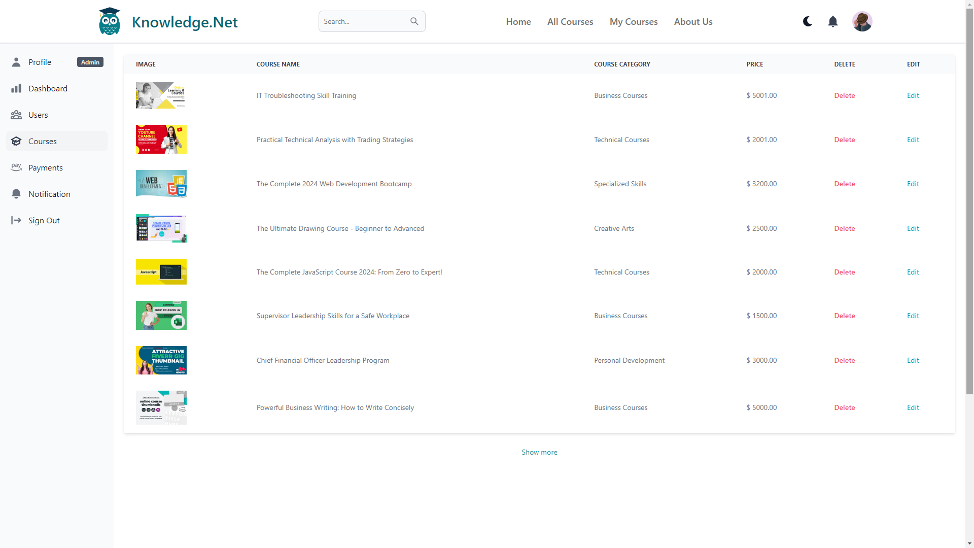 Education Platform UI Screenshot 10