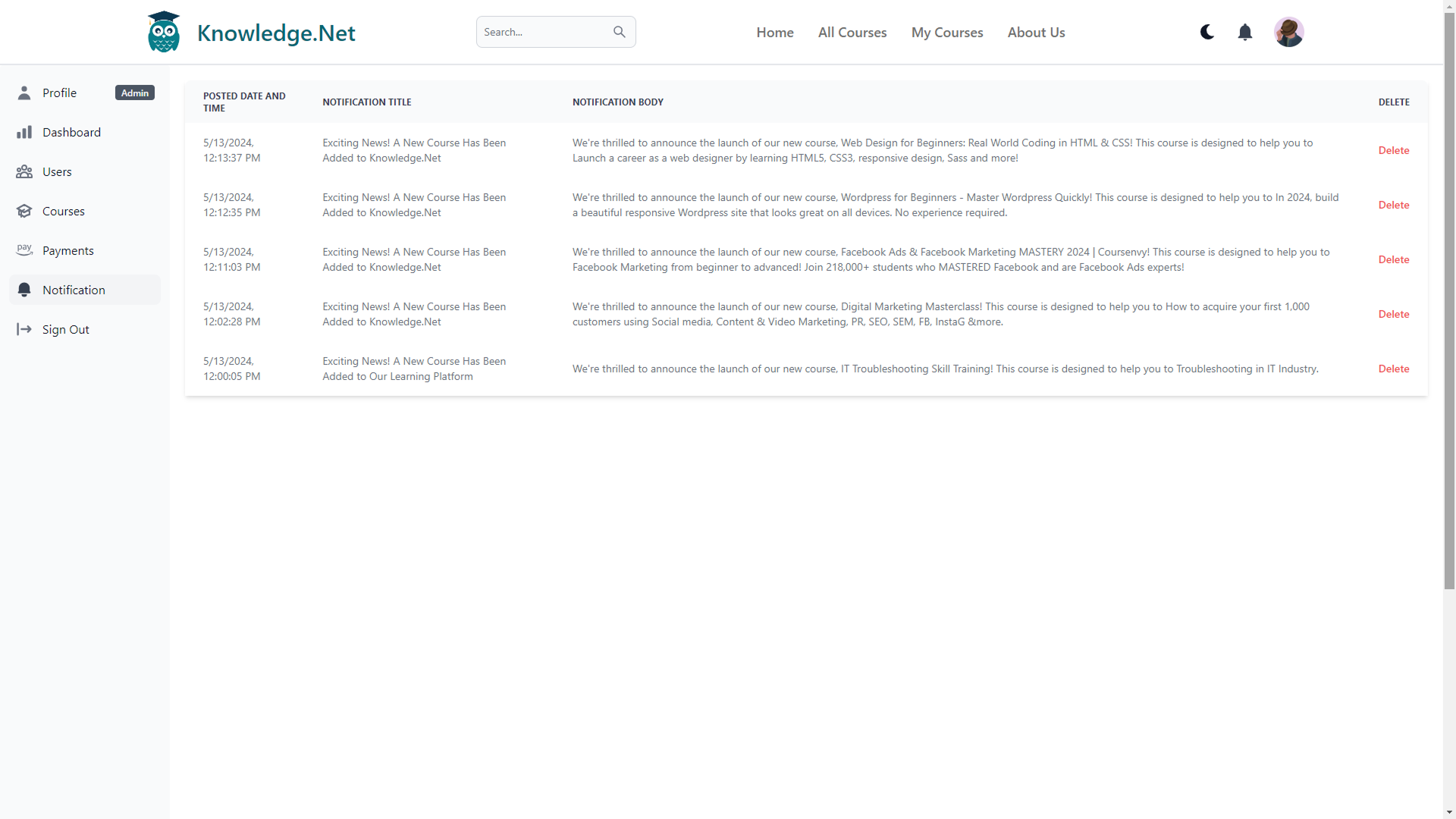 Education Platform UI Screenshot 11