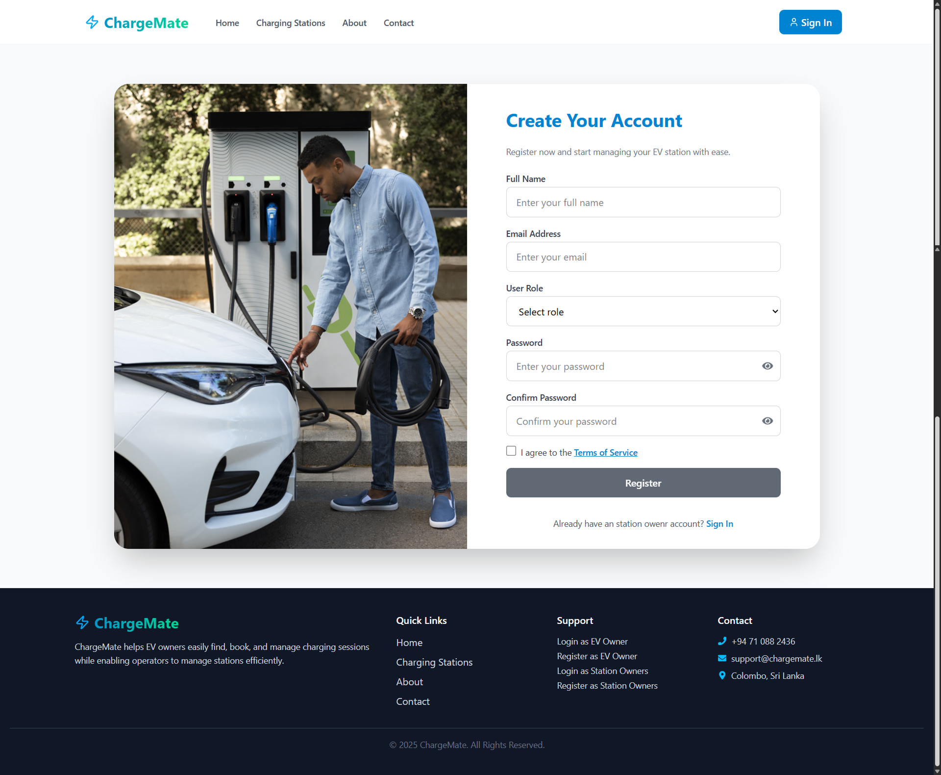 EV Charging Management System UI Screenshot 9
