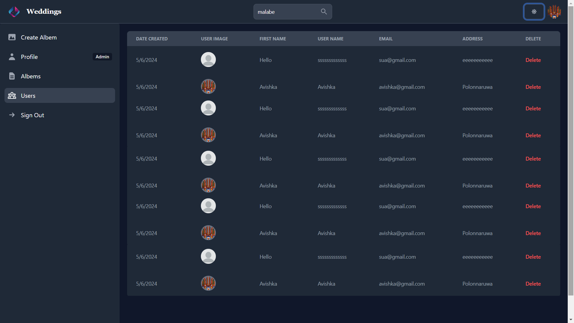 Wedding Albem UI Screenshot 7