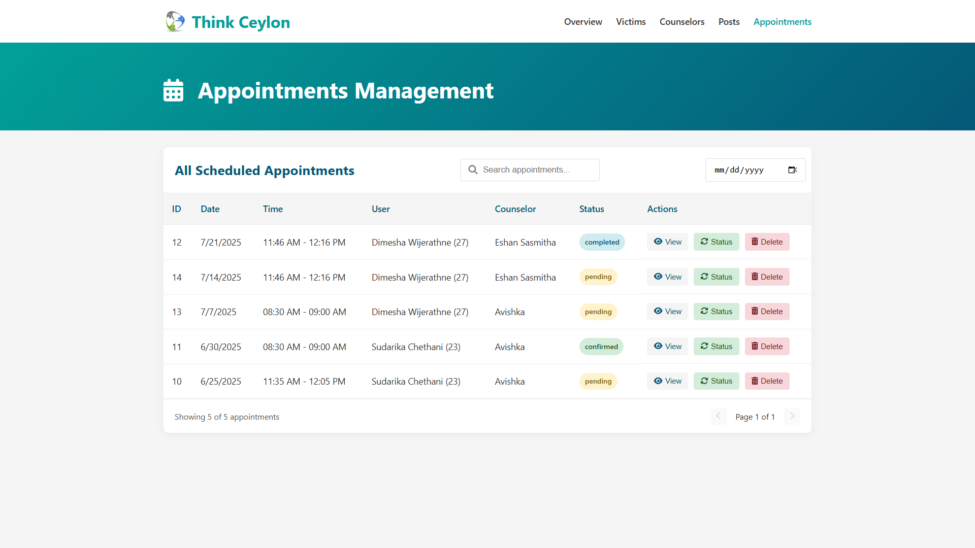 Online Counseling Platform UI Screenshot 8