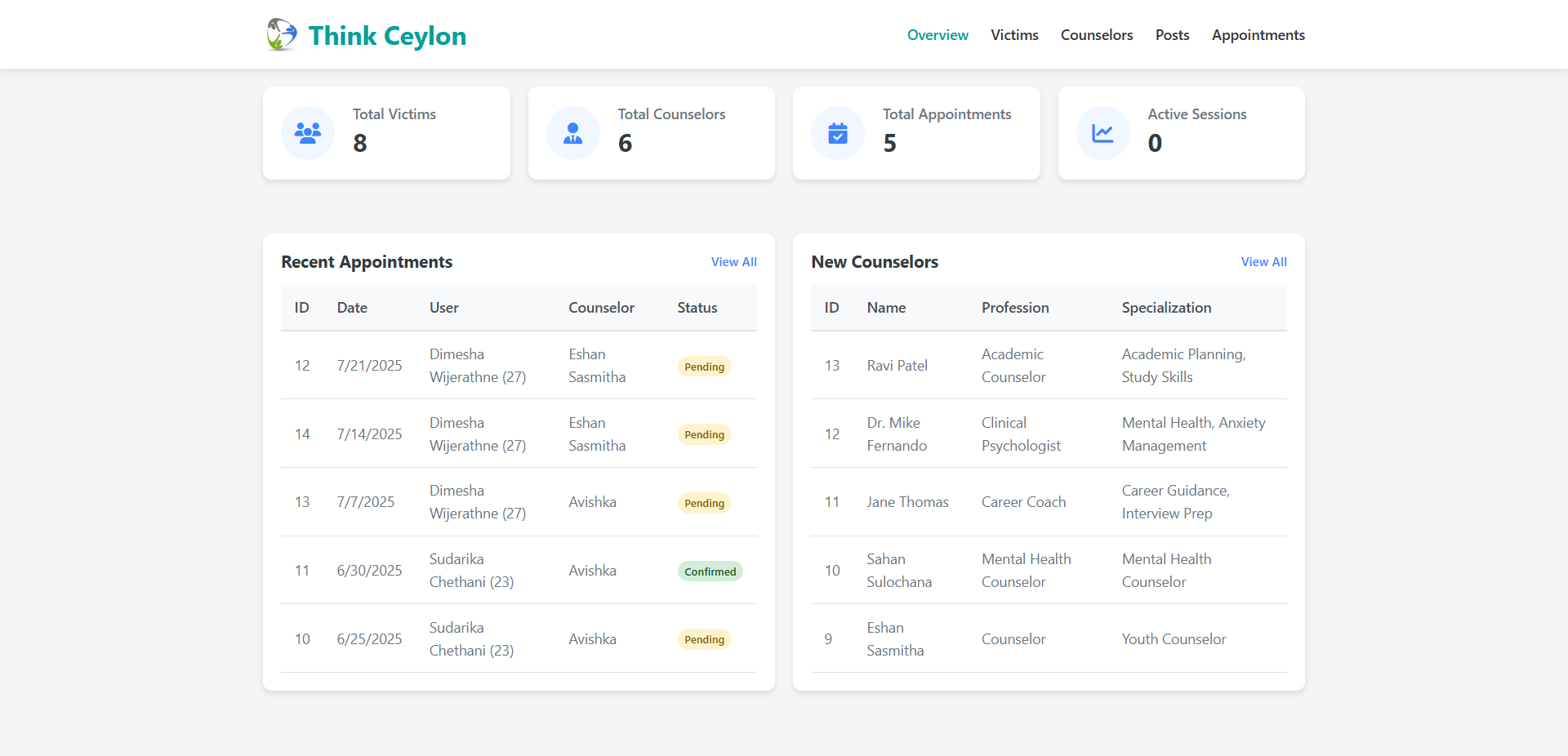 Online Counseling Platform UI Screenshot 7