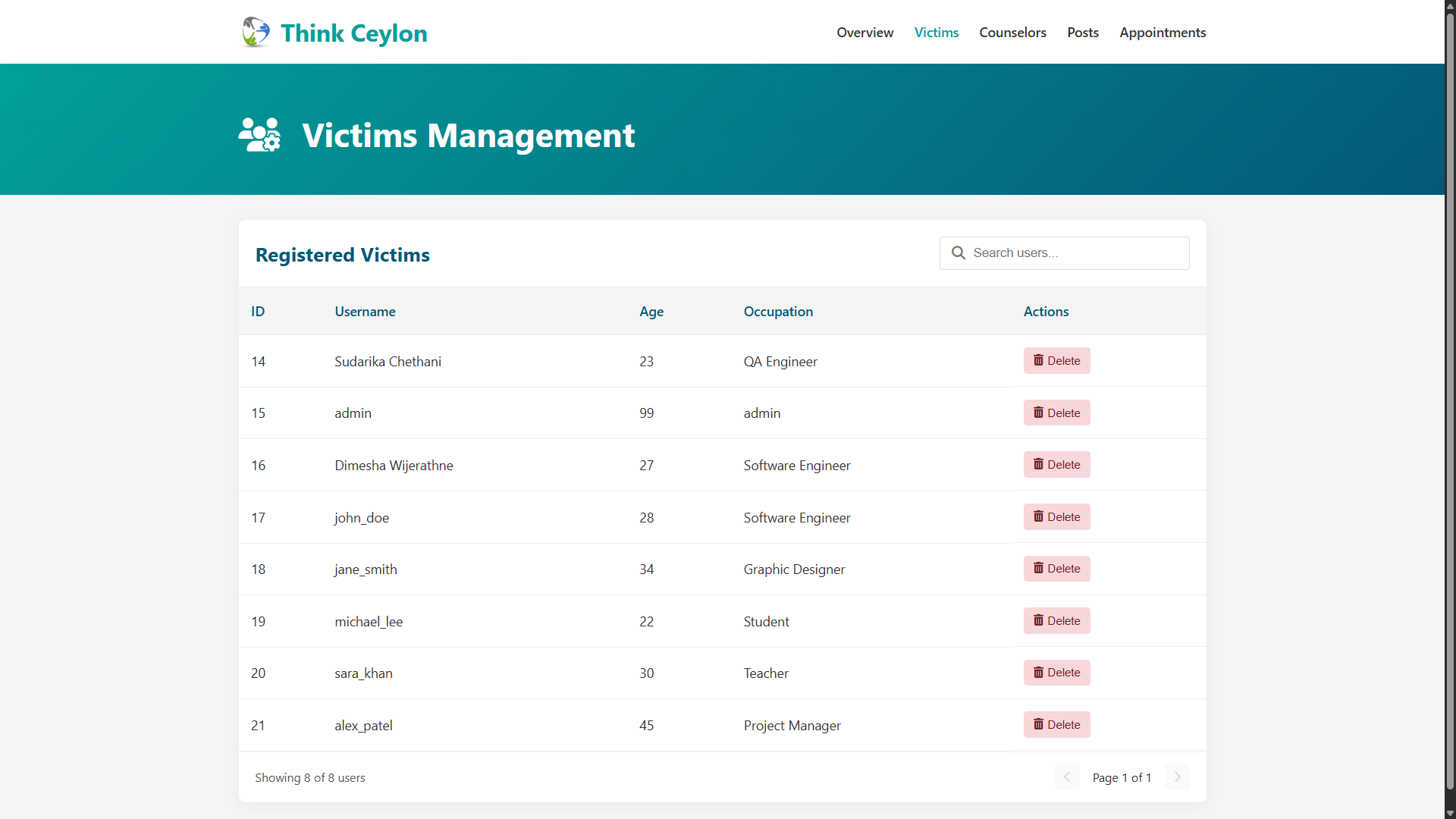 Online Counseling Platform UI Screenshot 9