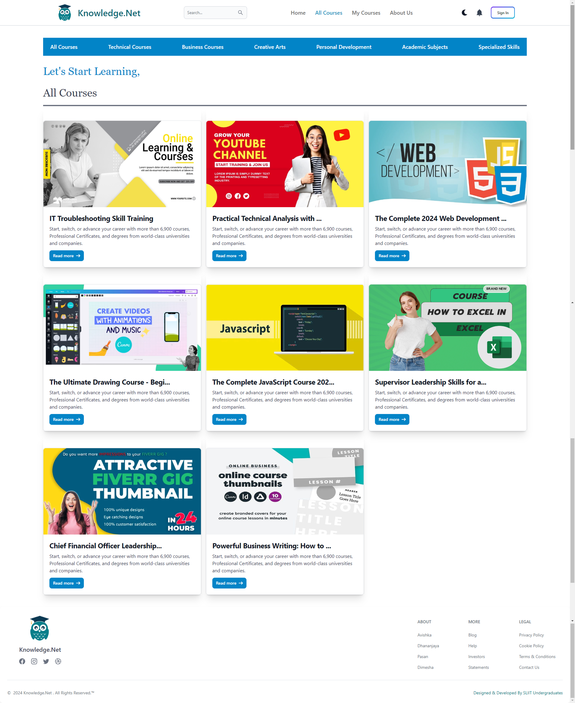 Education Platform UI Screenshot 2