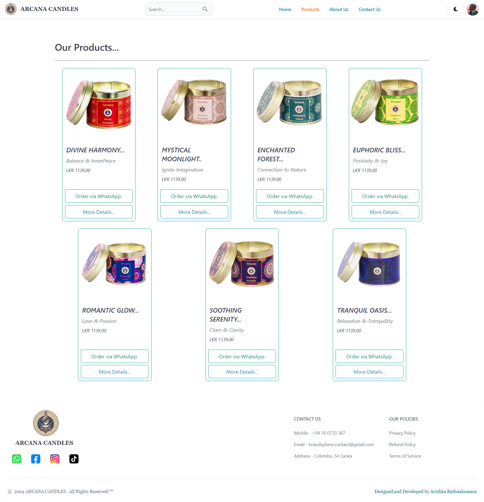 Arcana Candle UI Screenshot 3