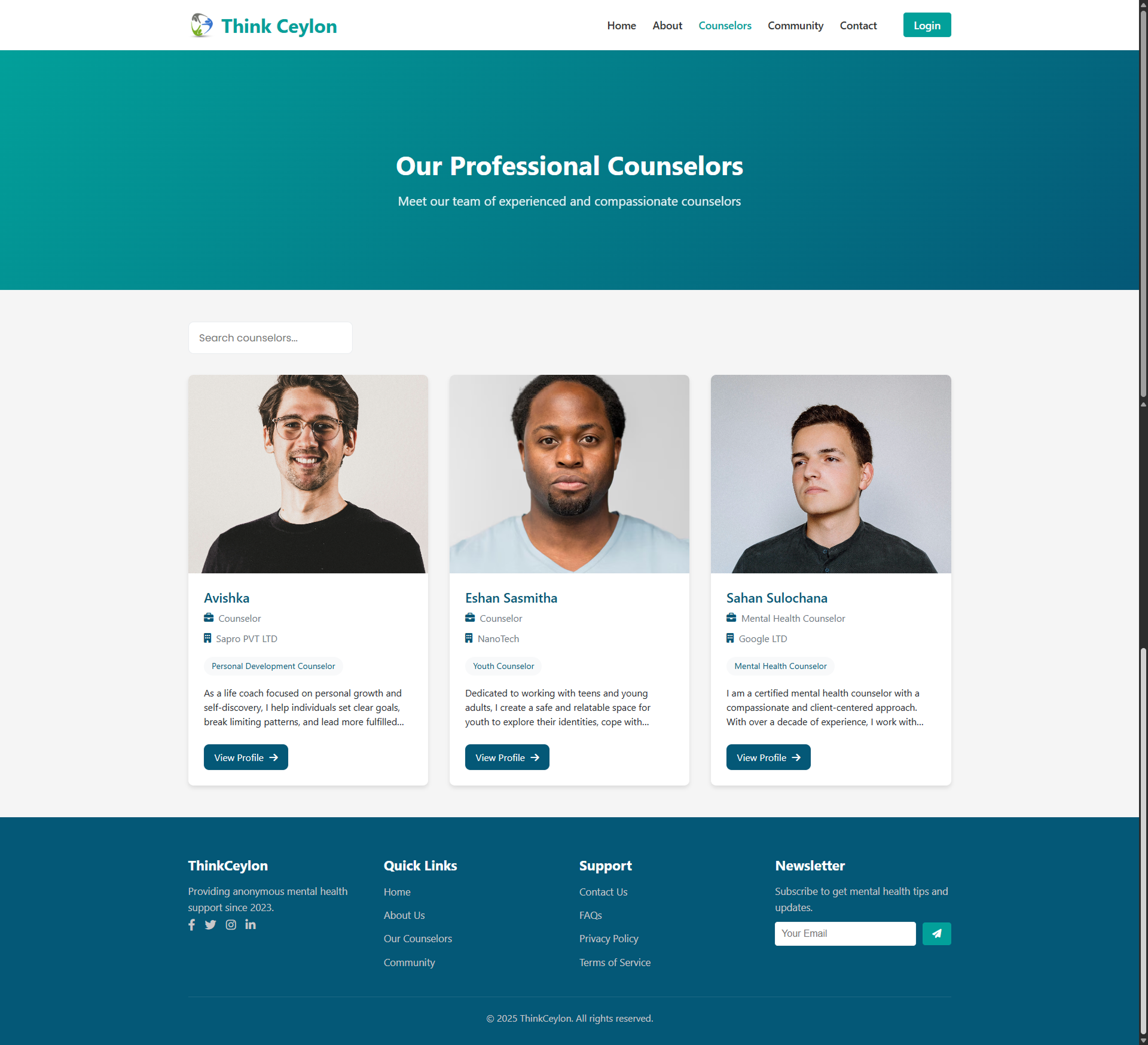 Online Counseling Platform UI Screenshot 3