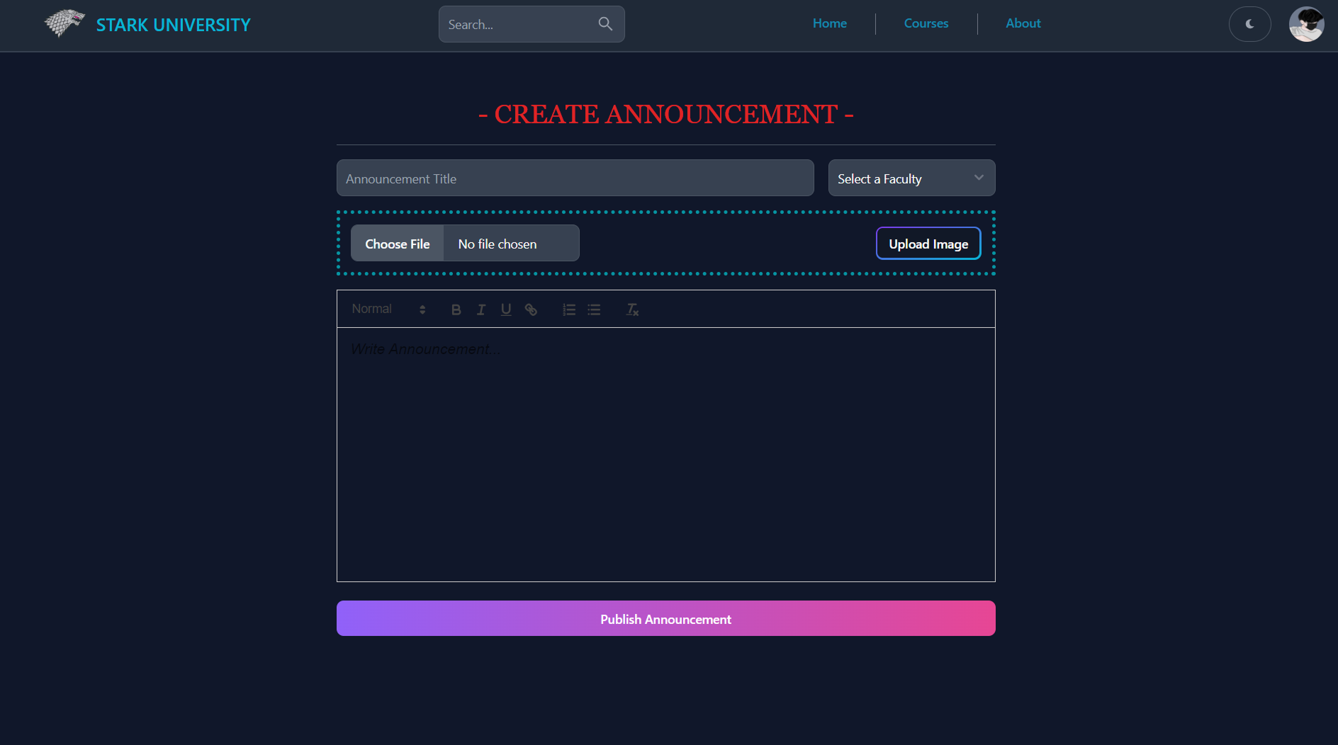 University Management UI Screenshot 14