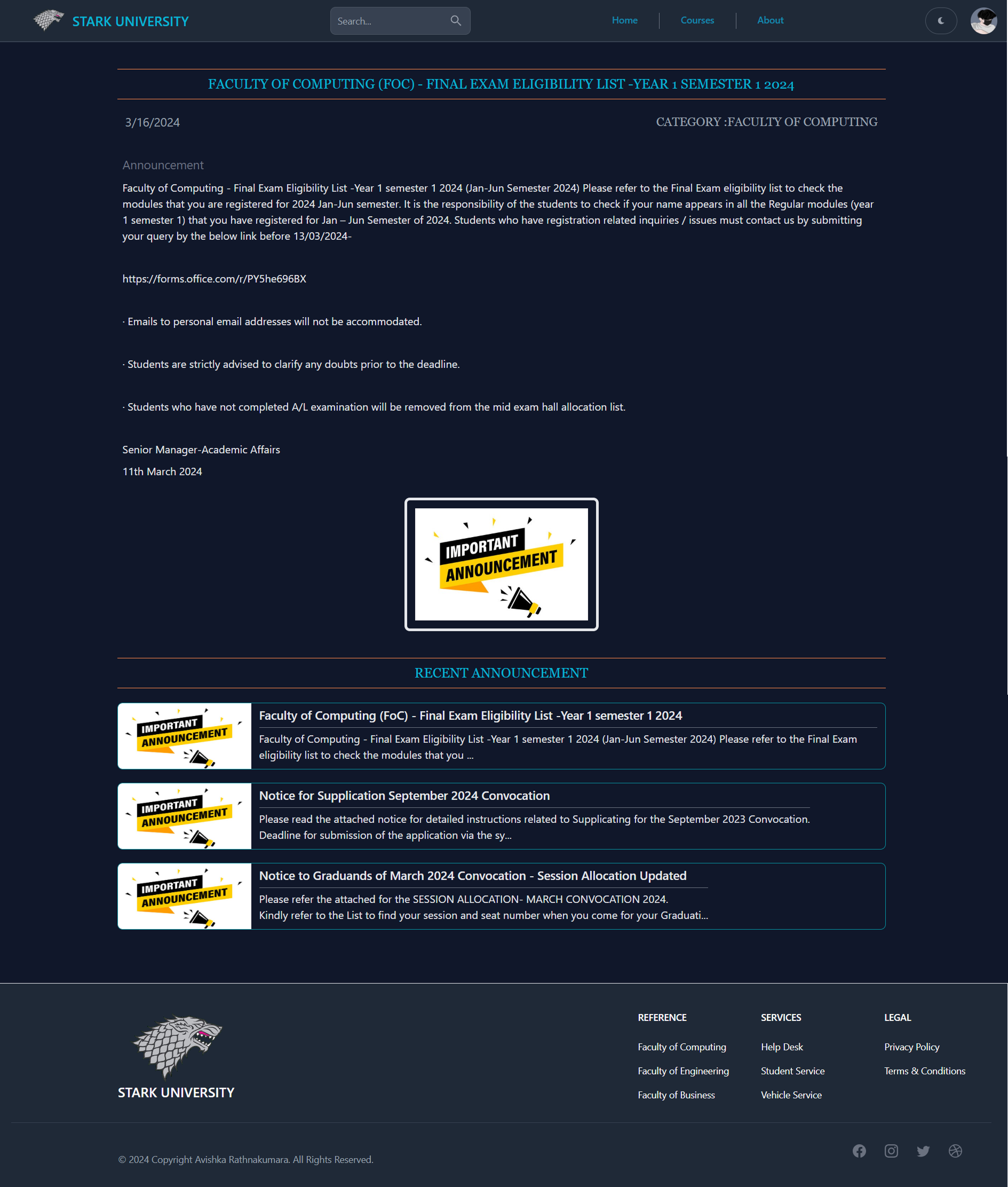 University Management UI Screenshot 12