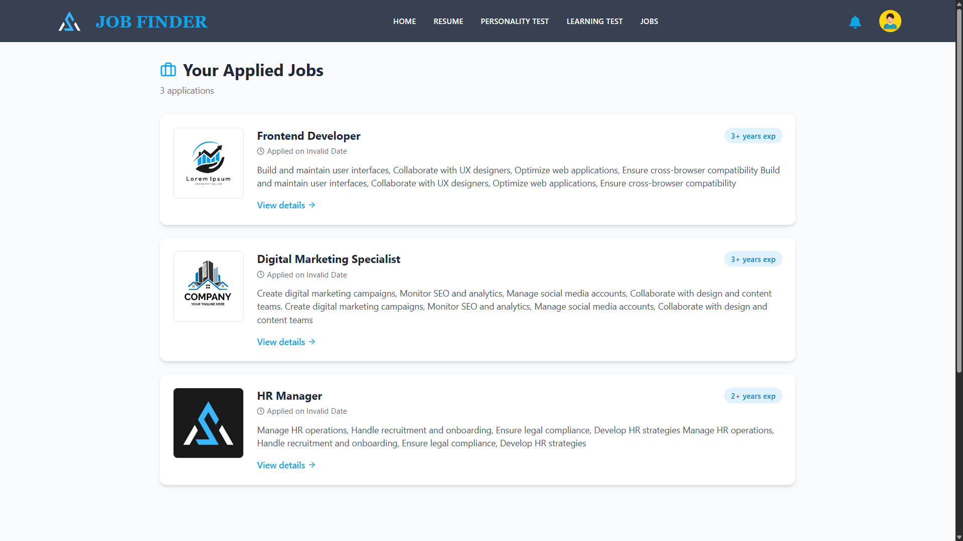 Job Portal Web Application UI Screenshot 24