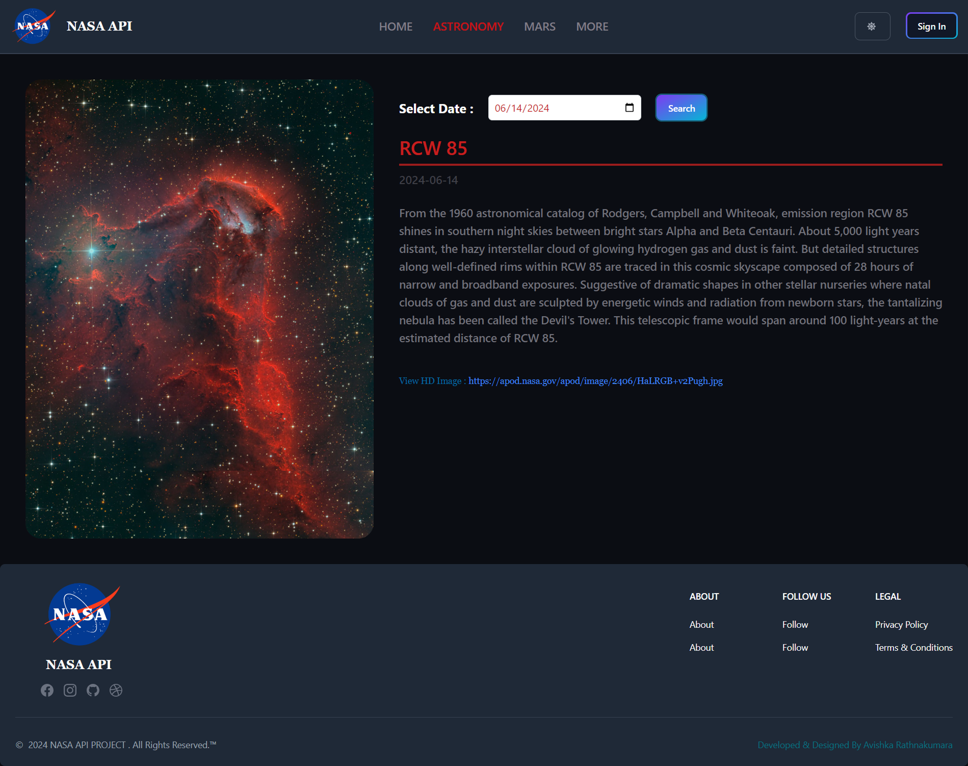 NASA API UI Screenshot 4