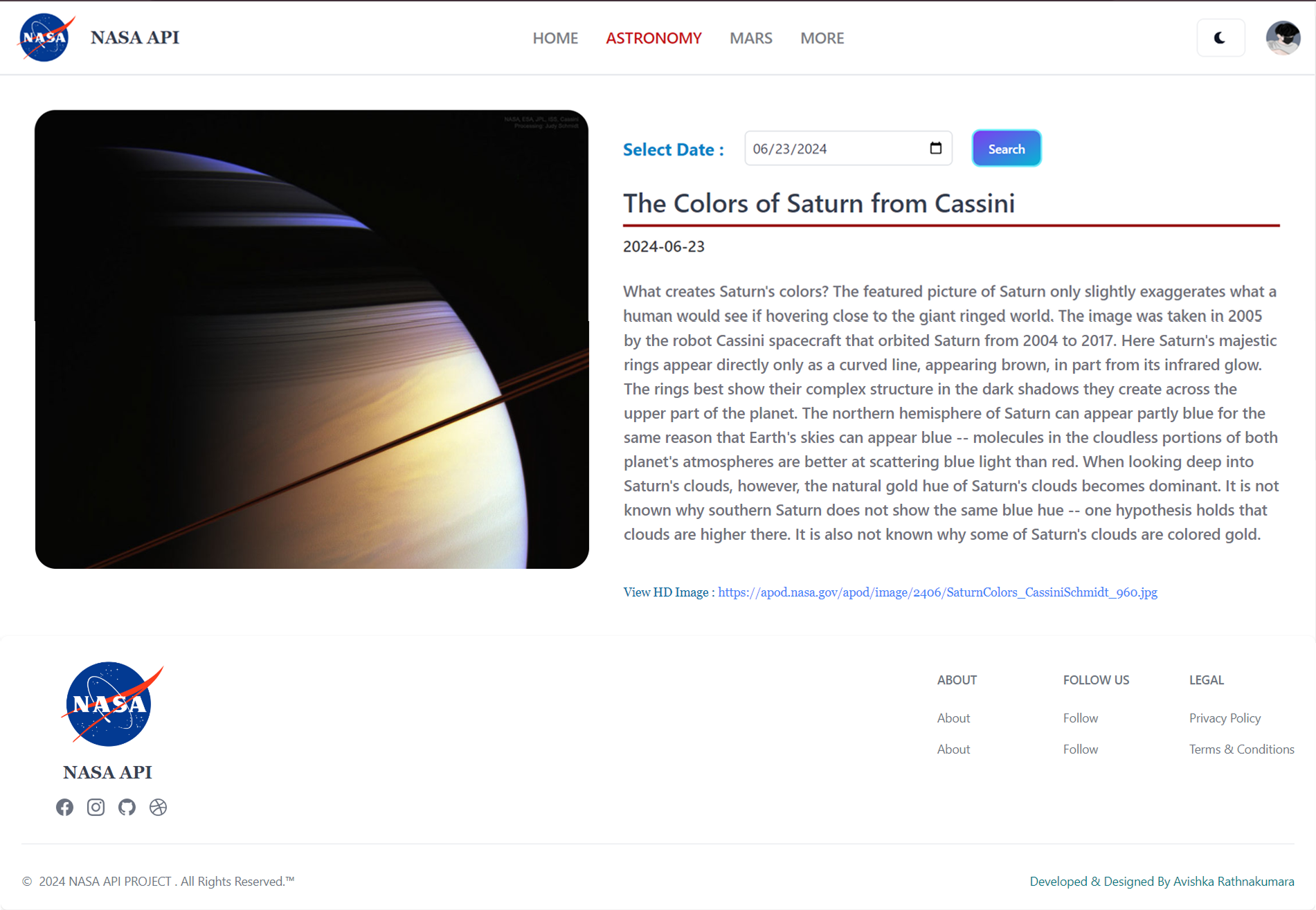 NASA API UI Screenshot 3