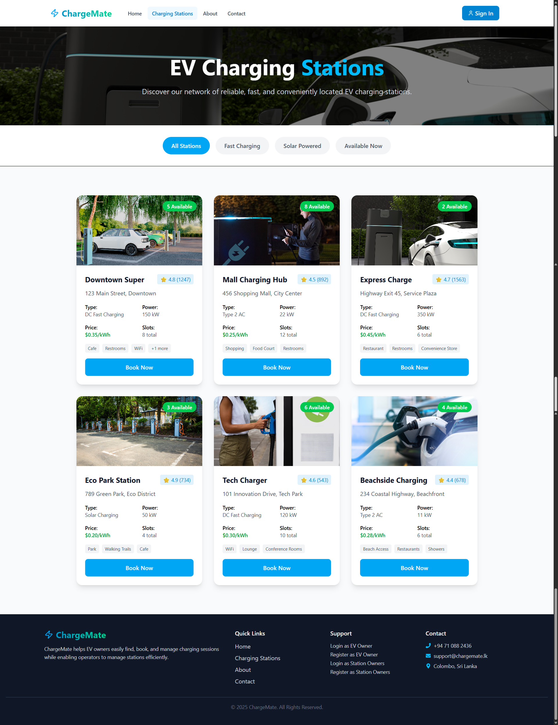 EV Charging Management System UI Screenshot 2