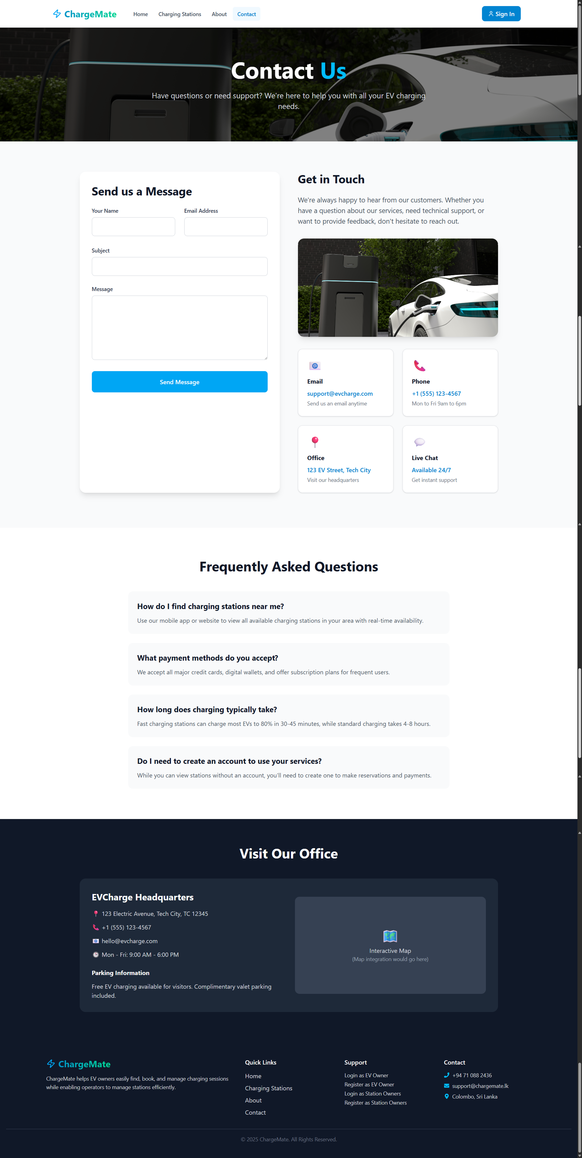 EV Charging Management System UI Screenshot 4