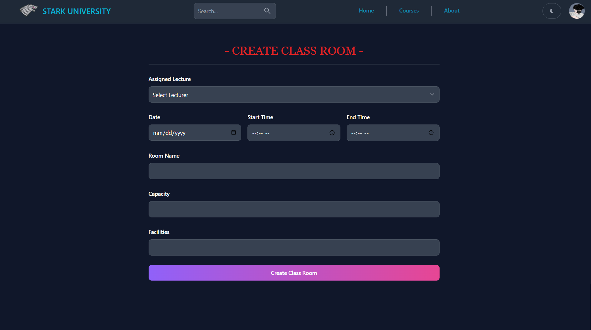 University Management UI Screenshot 20