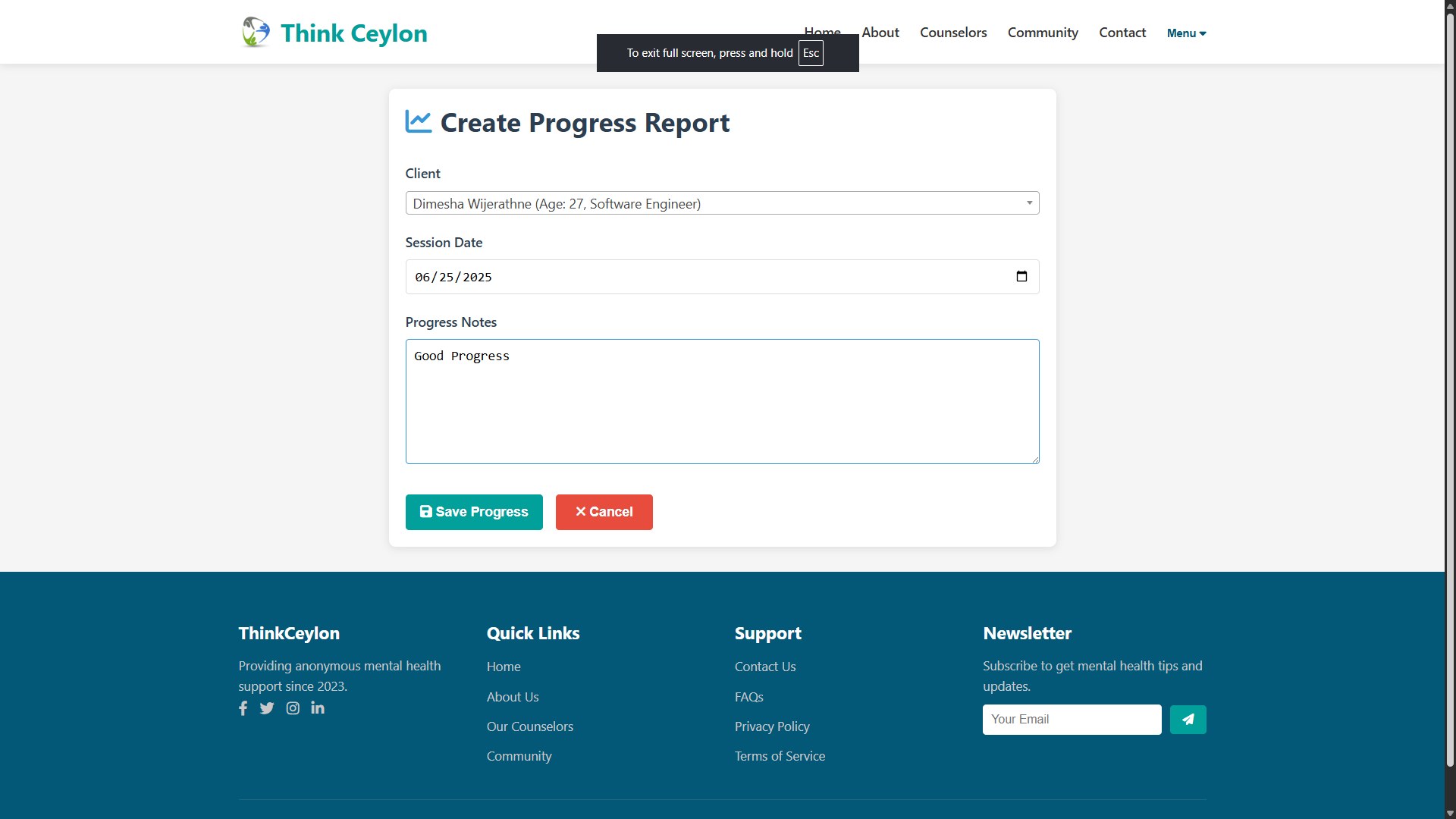 Online Counseling Platform UI Screenshot 13