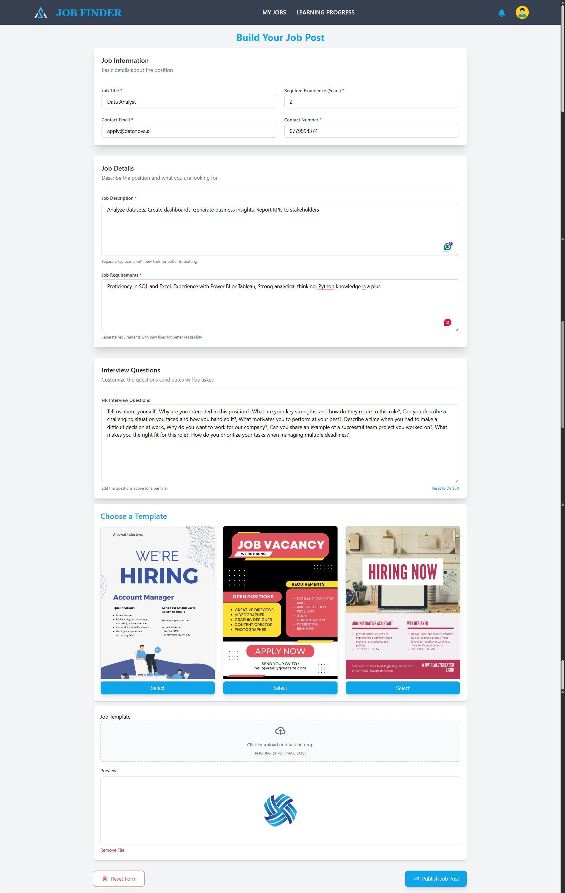 Job Portal Web Application UI Screenshot 17