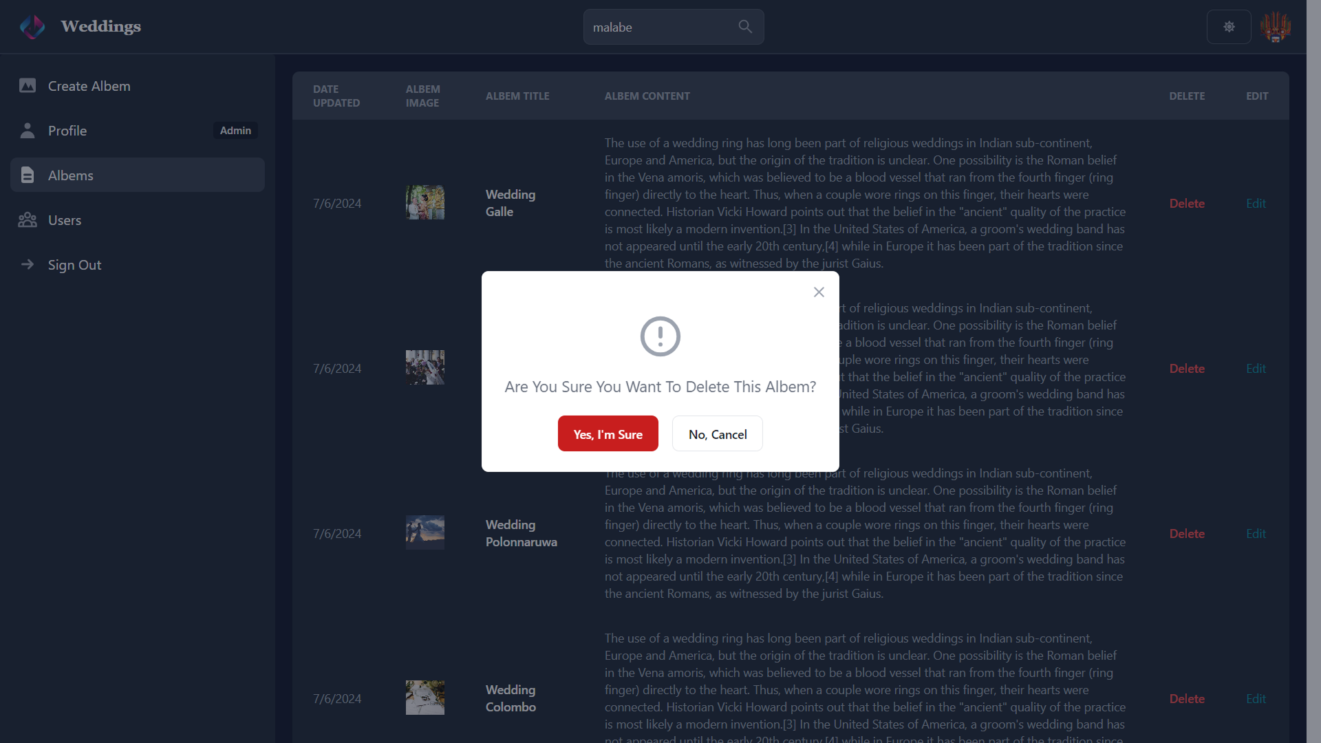 Wedding Albem UI Screenshot 6
