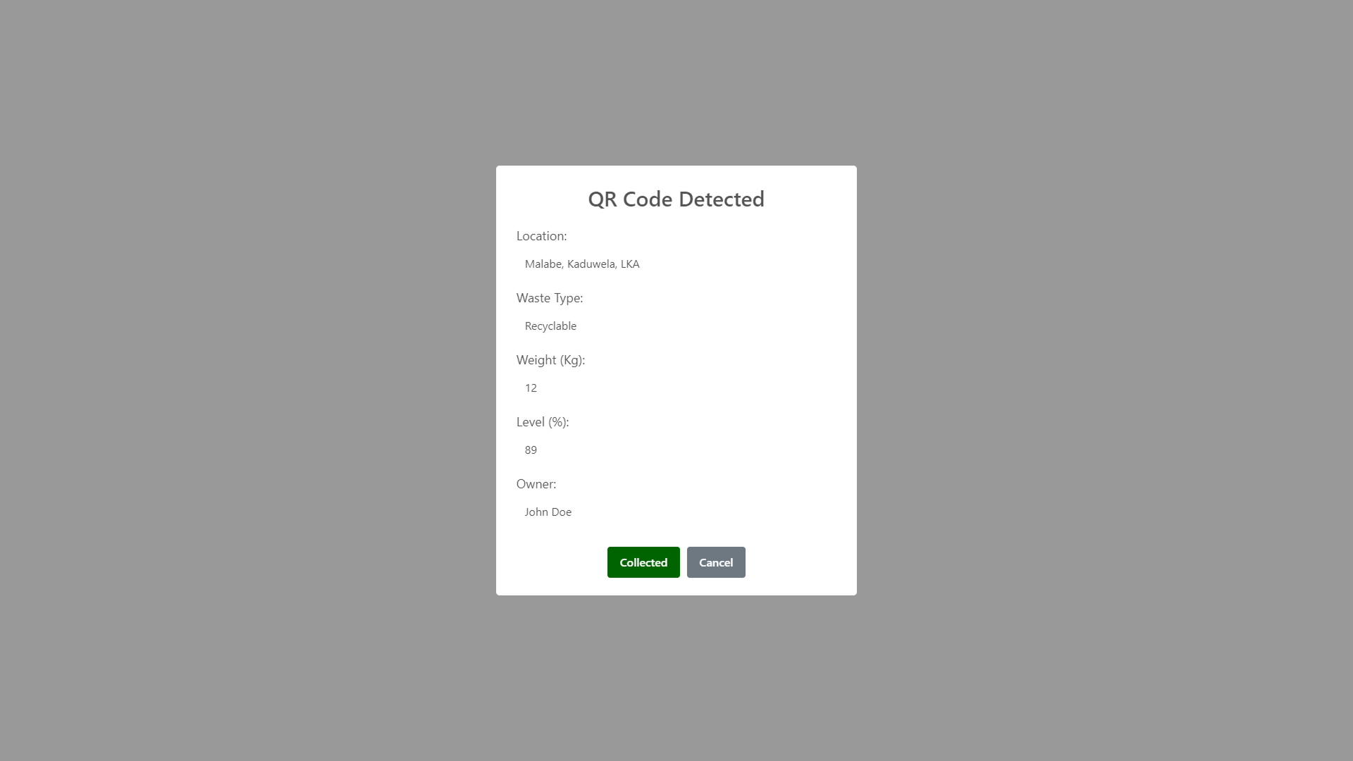 Waste Management System UI Screenshot 5