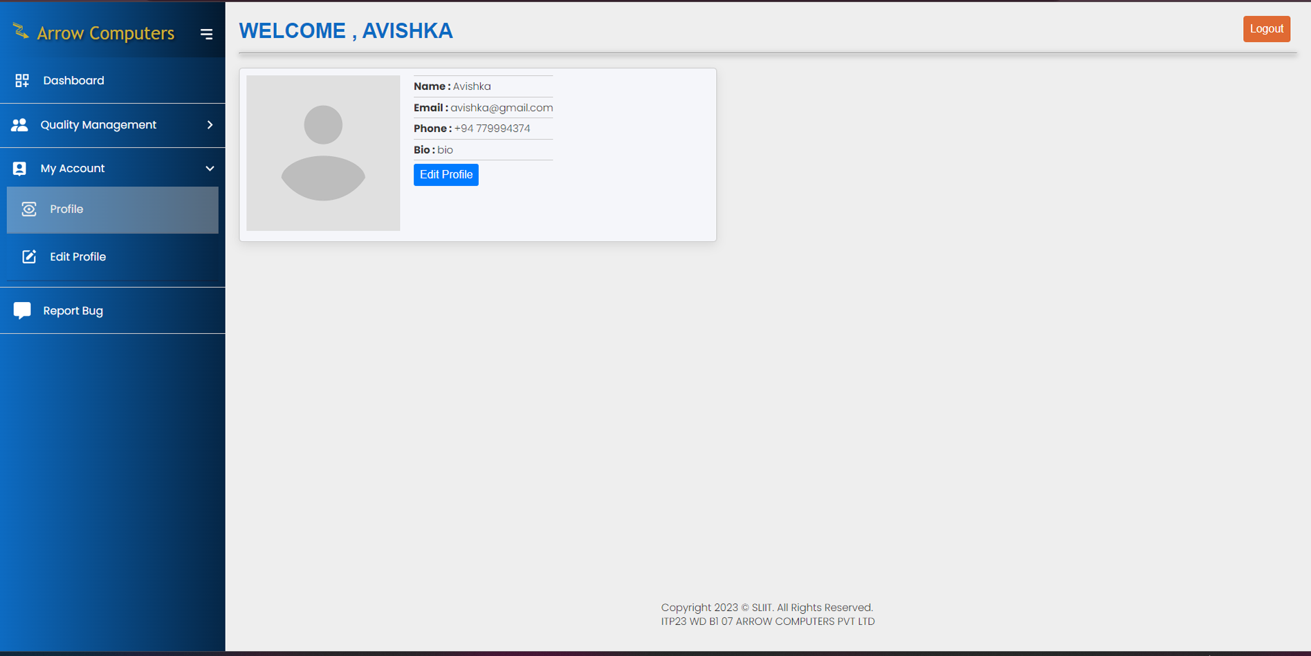 Product Quality Management UI Screenshot 8
