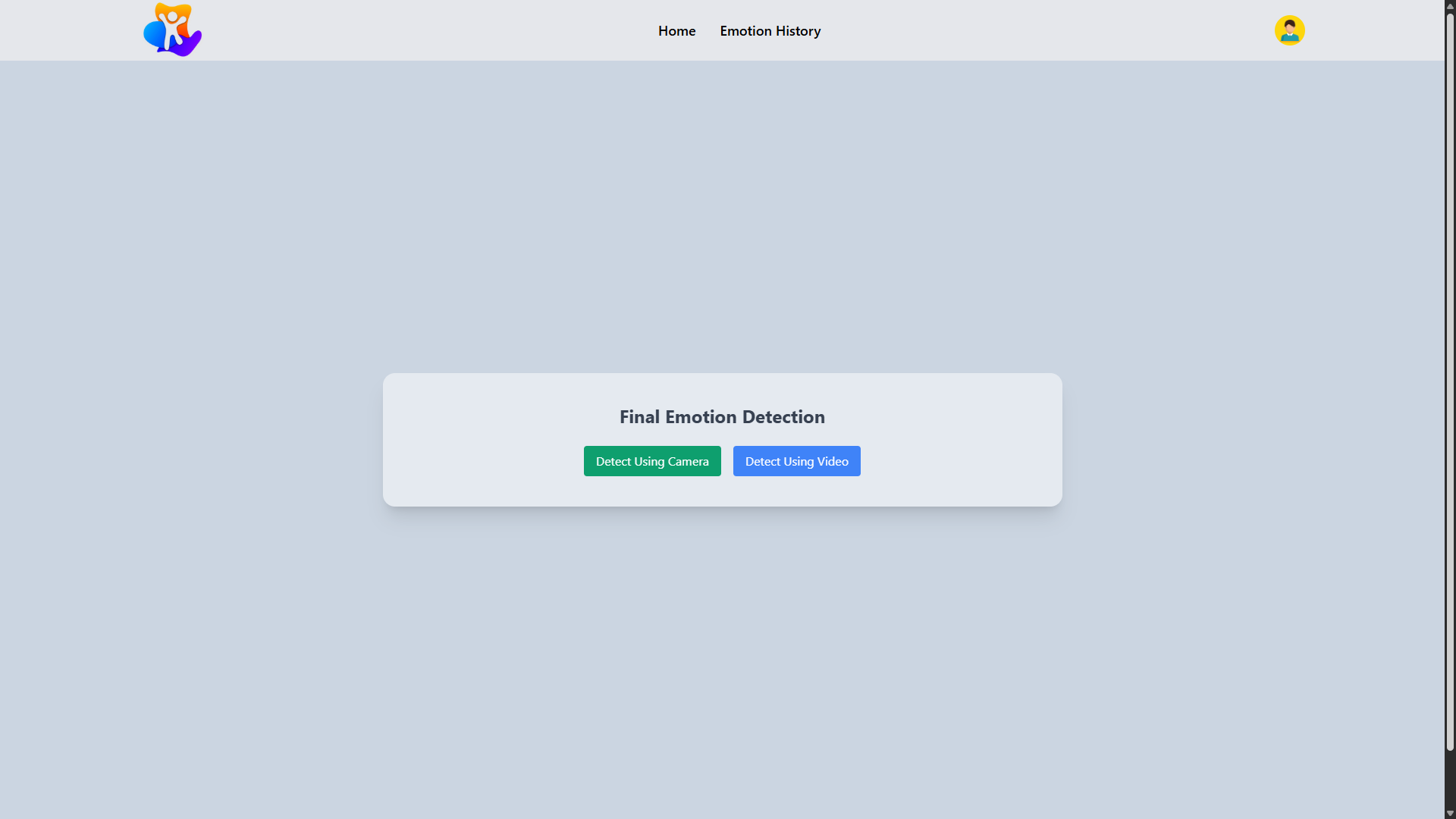 Emotion Tracking and Game Activity Platform UI Screenshot 2