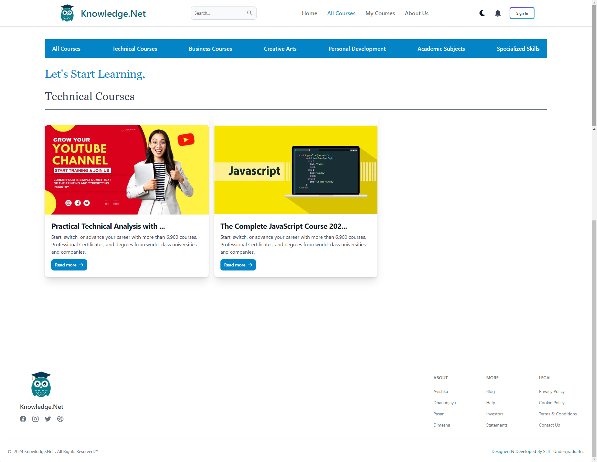 Education Platform UI Screenshot 3