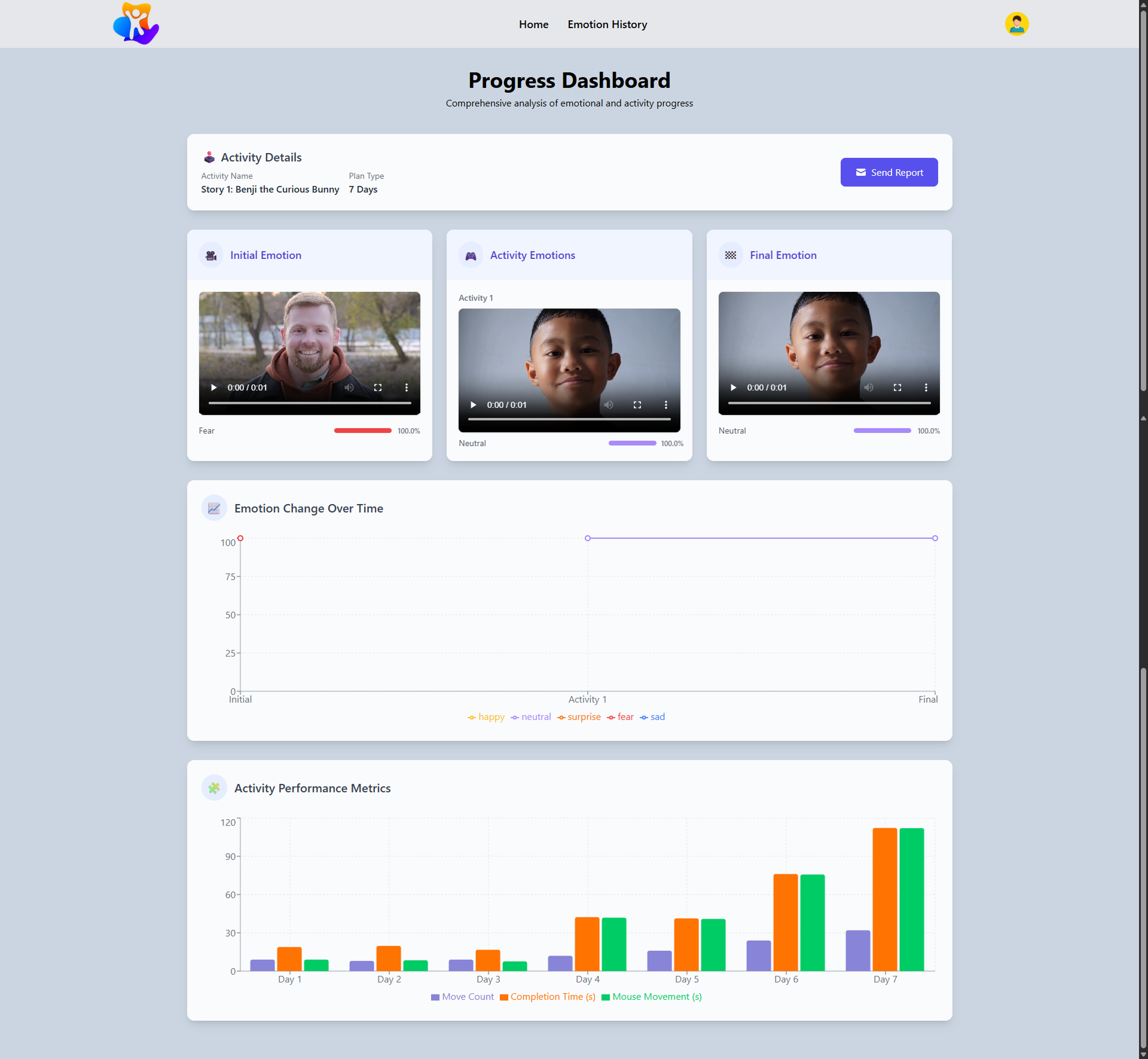 Emotion Tracking and Game Activity Platform UI Screenshot 23