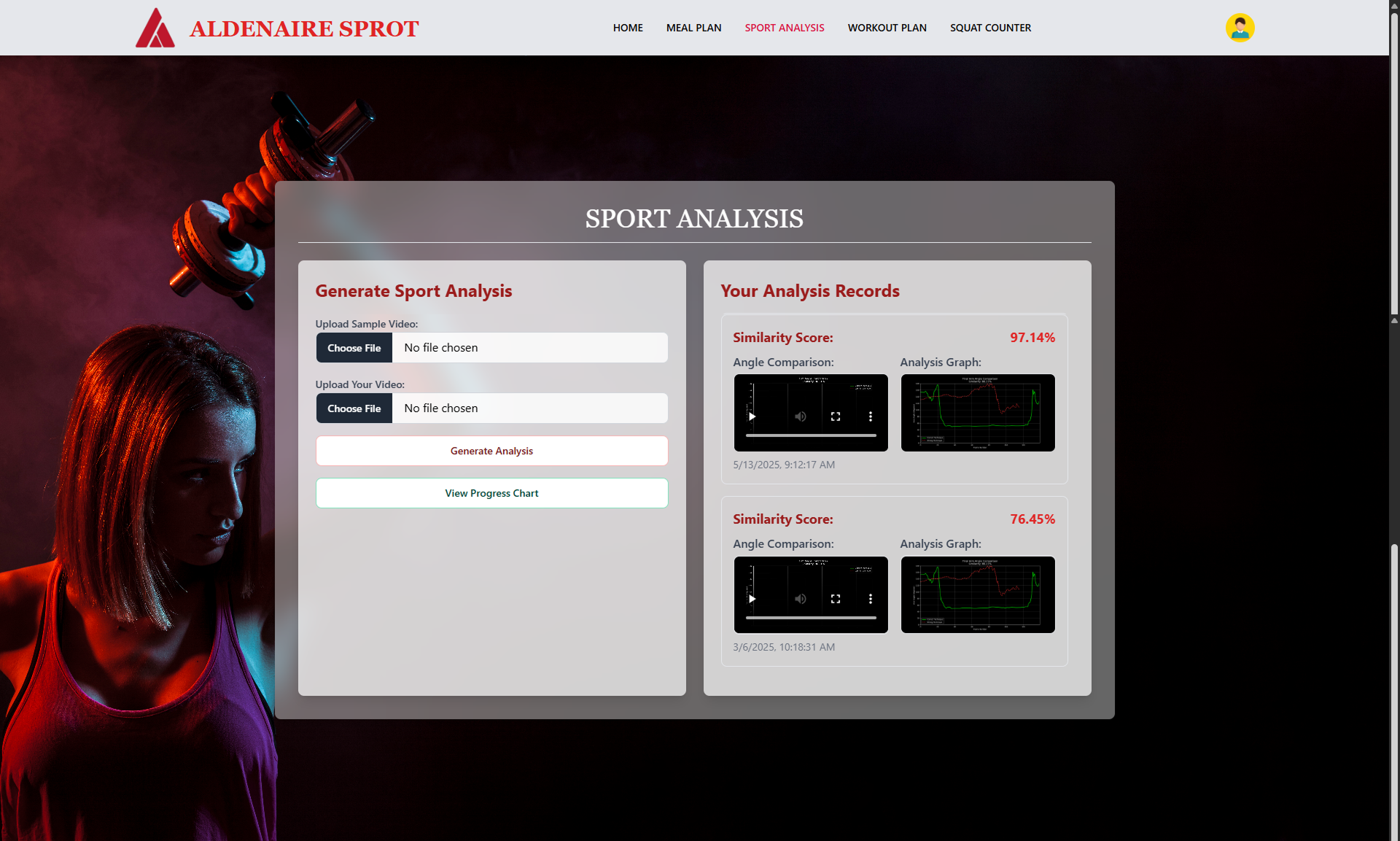 Fitness Analyzer UI Screenshot 7