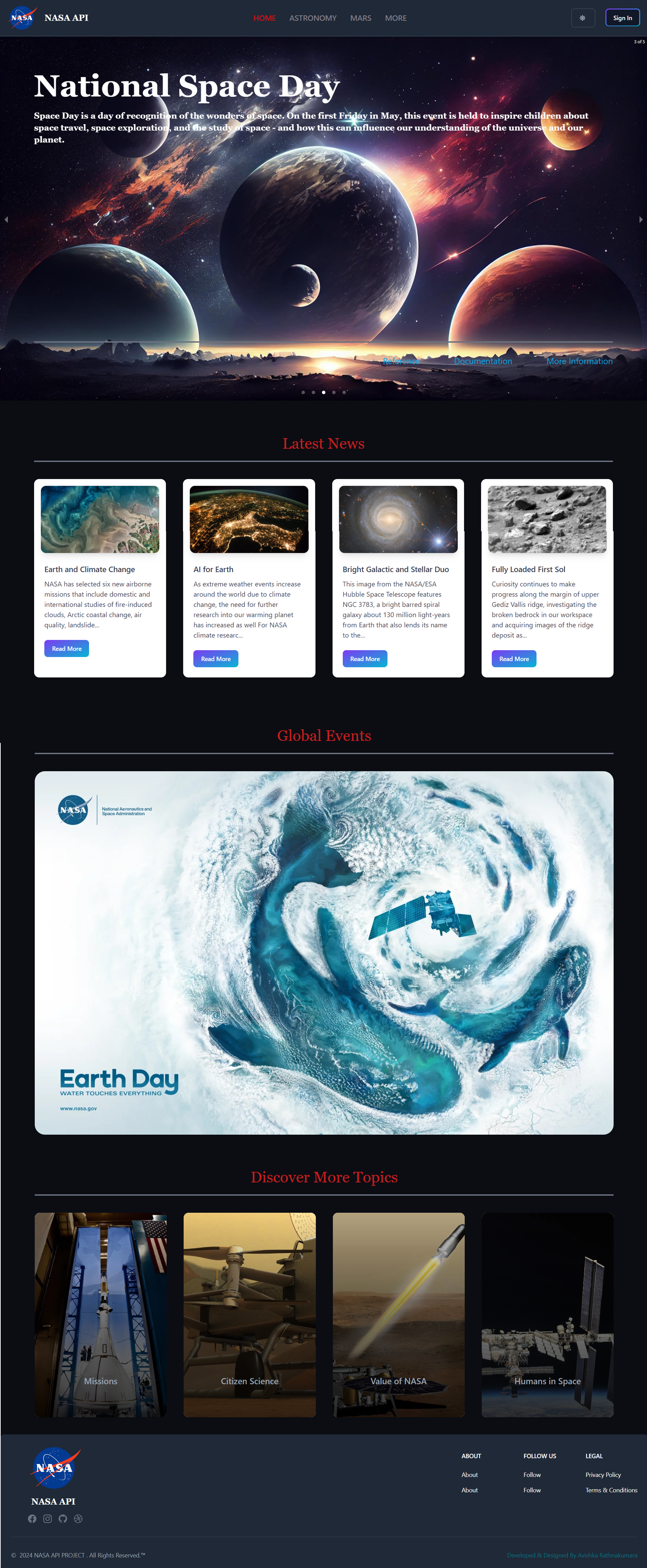 NASA API UI Screenshot 2