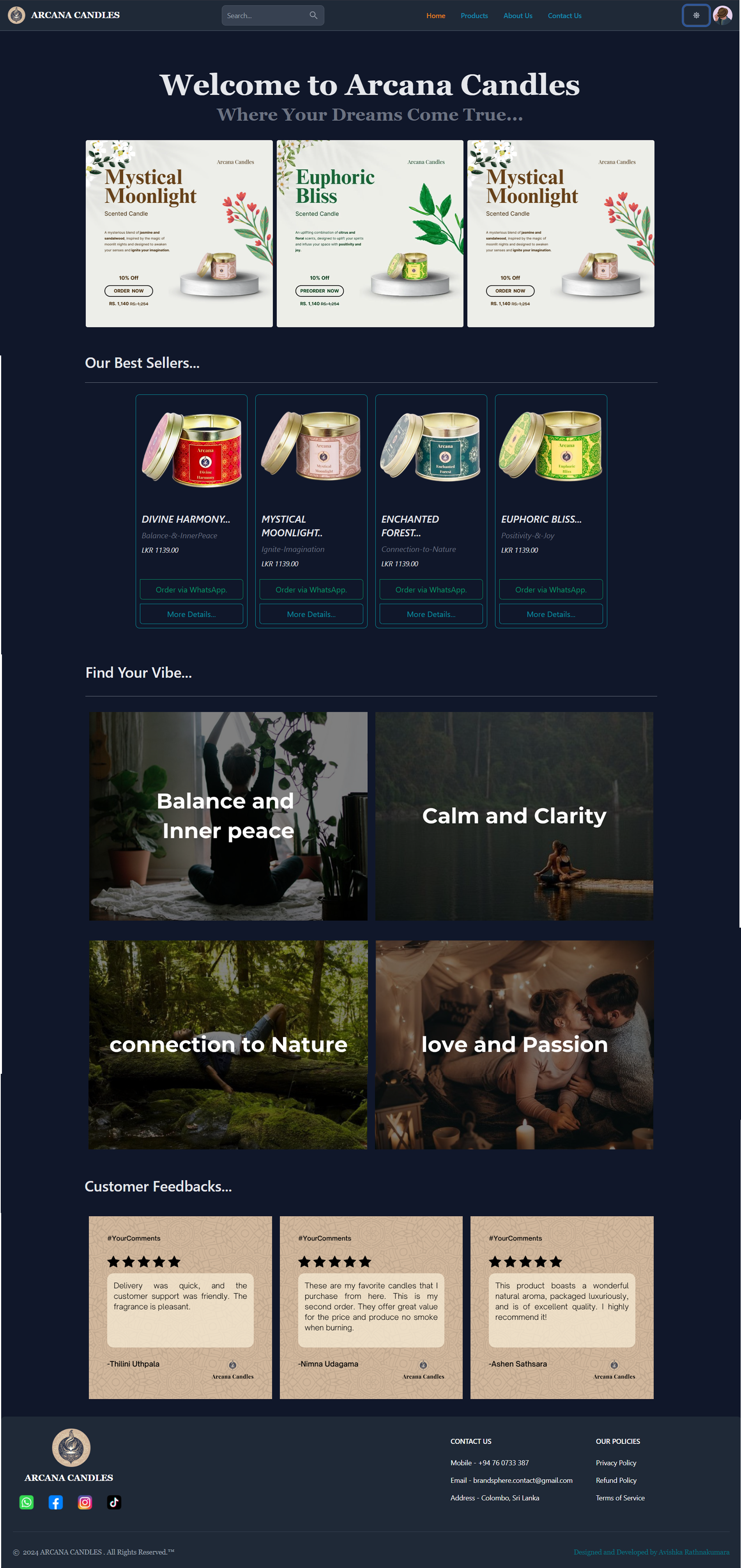 Arcana Candle UI Screenshot 2