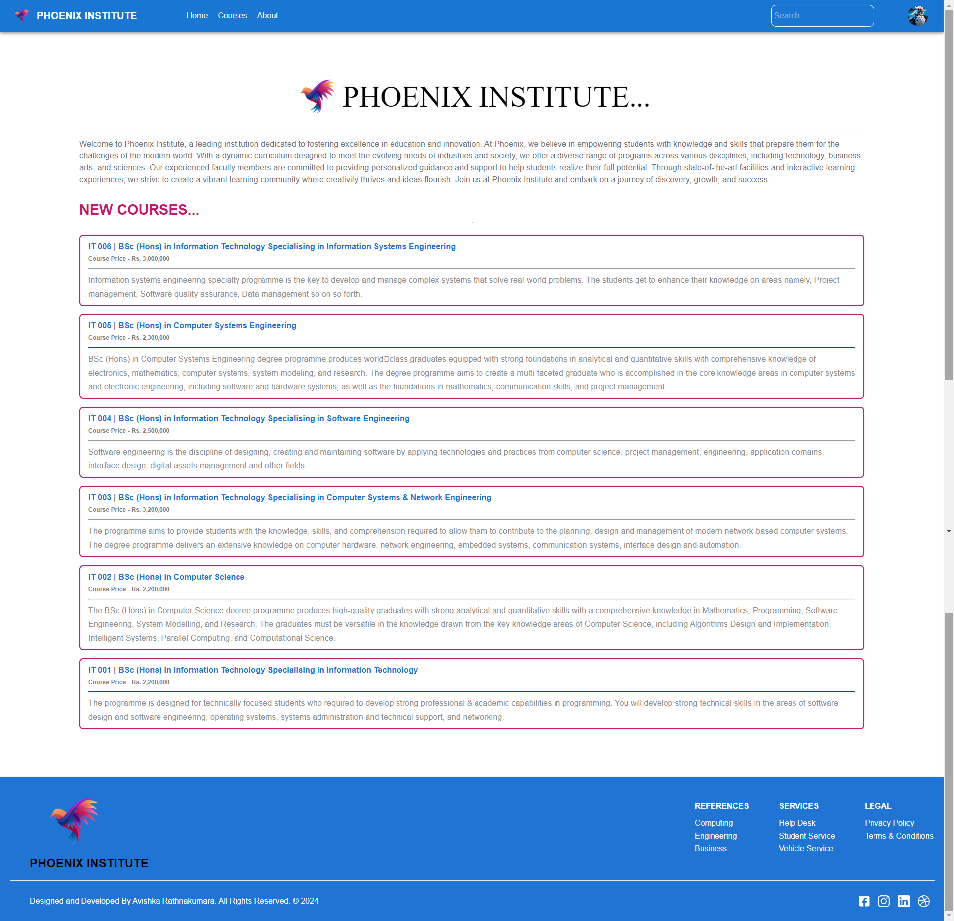 Student Management UI Screenshot 1