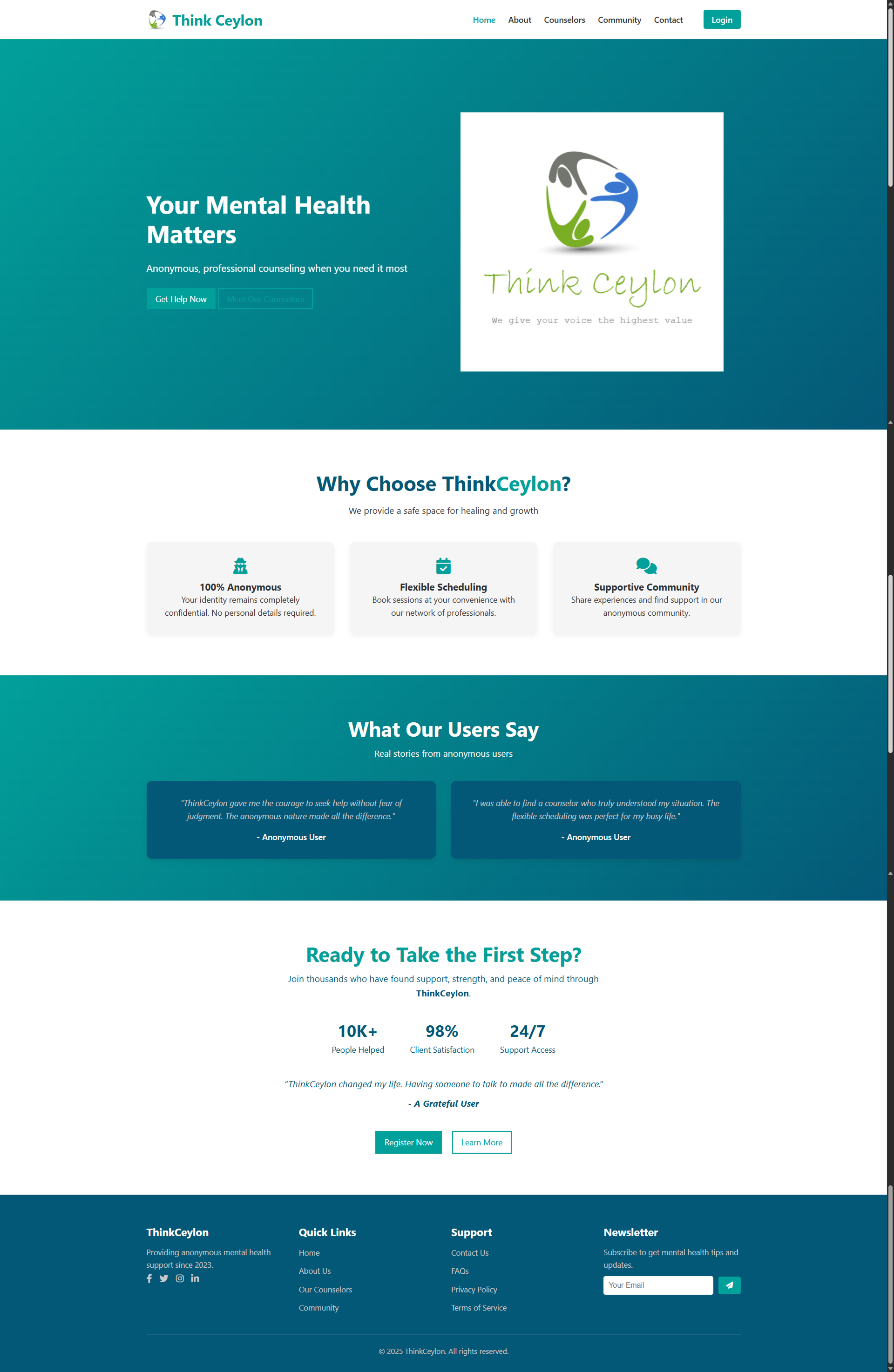 Online Counseling Platform UI Screenshot 1