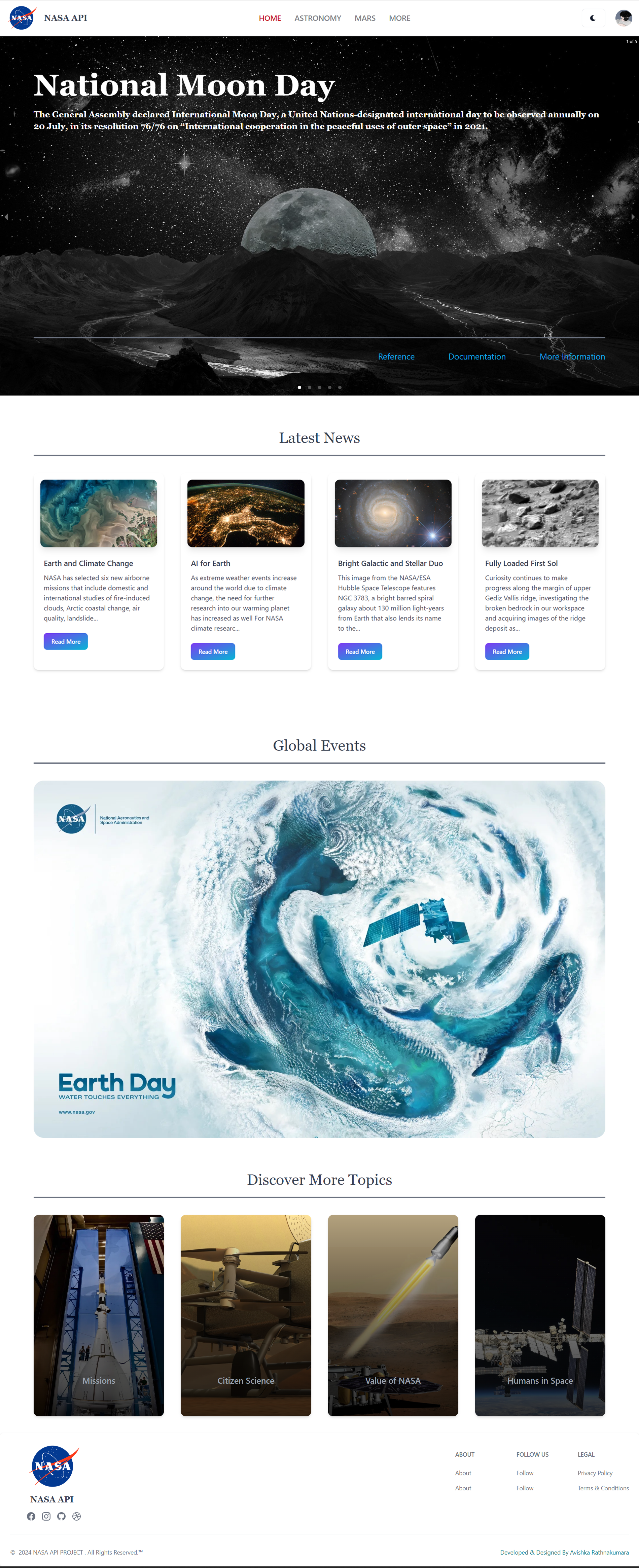 NASA API UI Screenshot 1