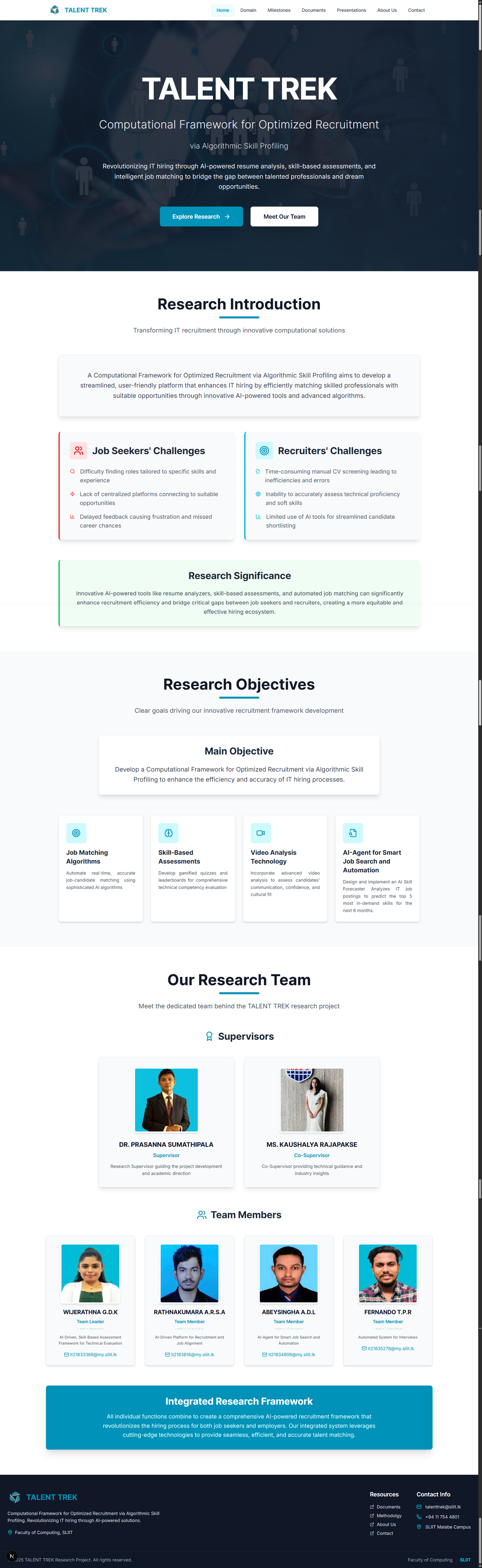 Talent Trek Website UI Screenshot 1