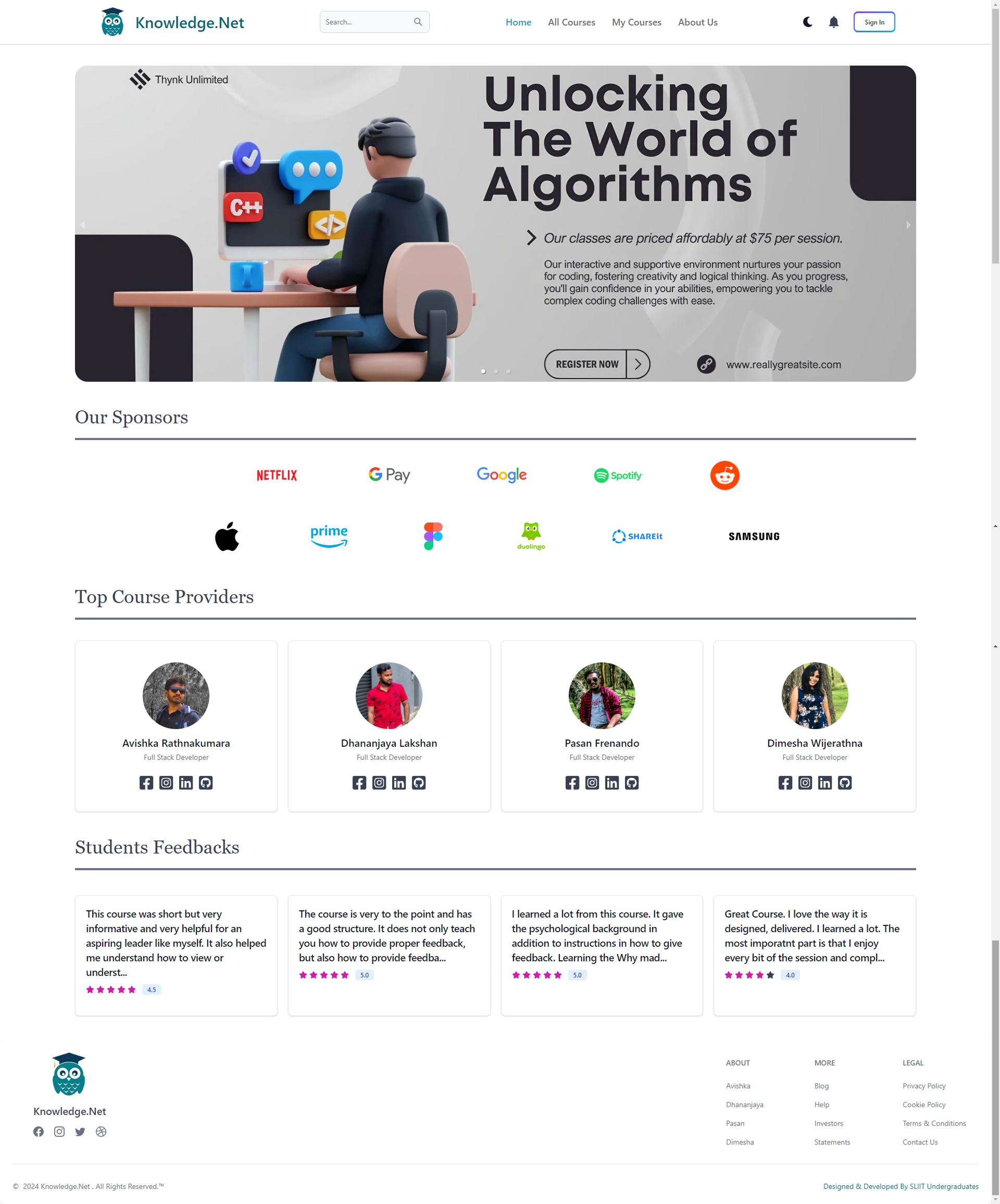 Education Platform UI Screenshot 1
