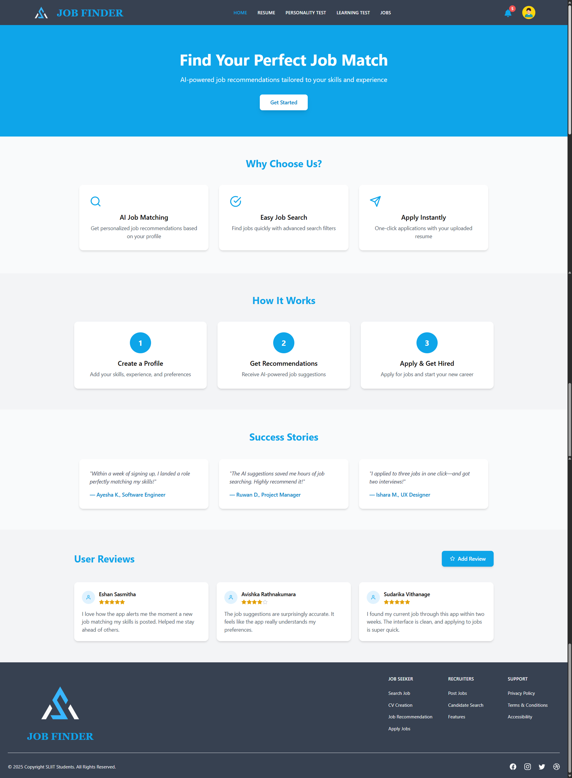 Job Portal Web Application UI Screenshot 1