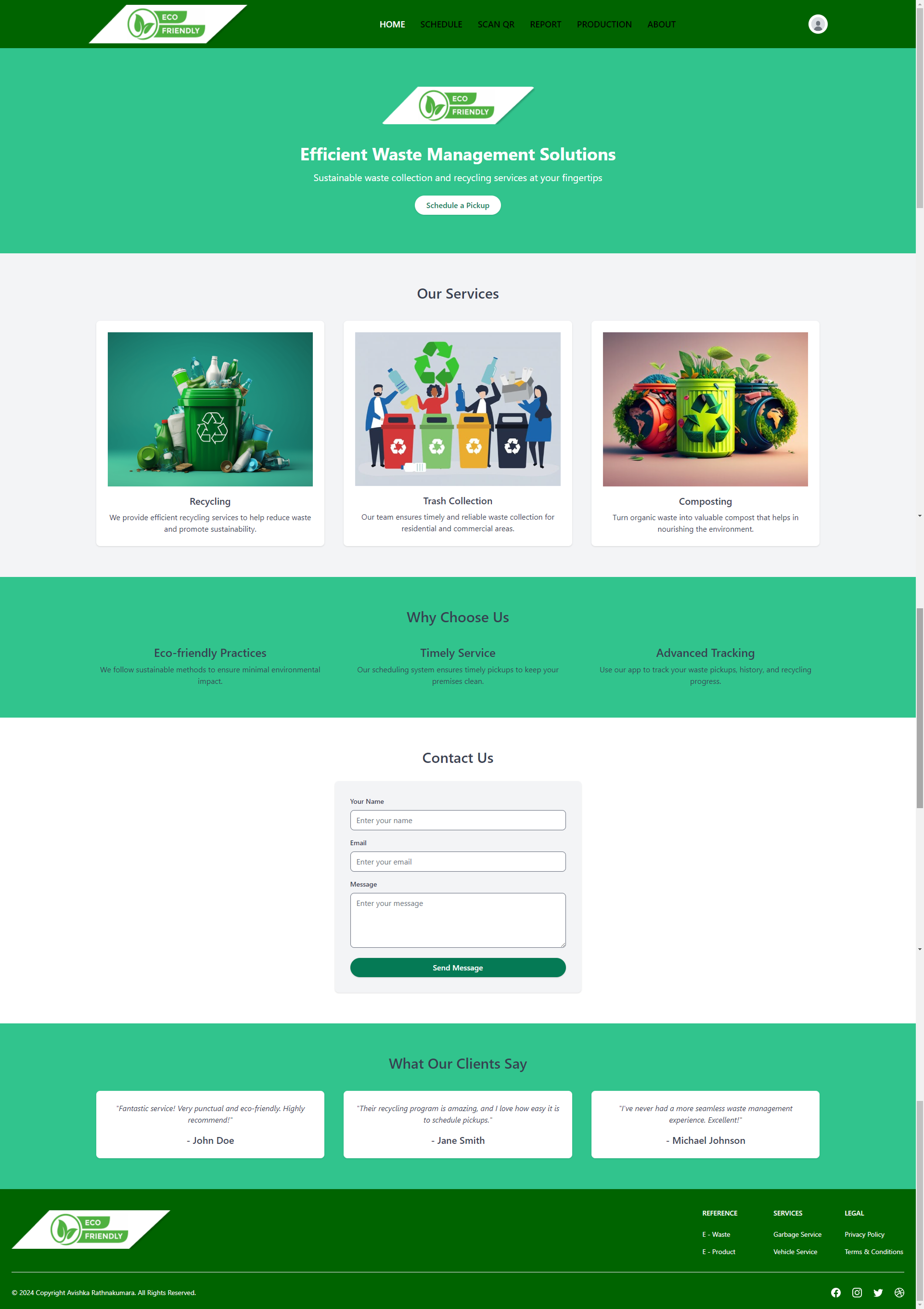 Waste Management System UI Screenshot 1