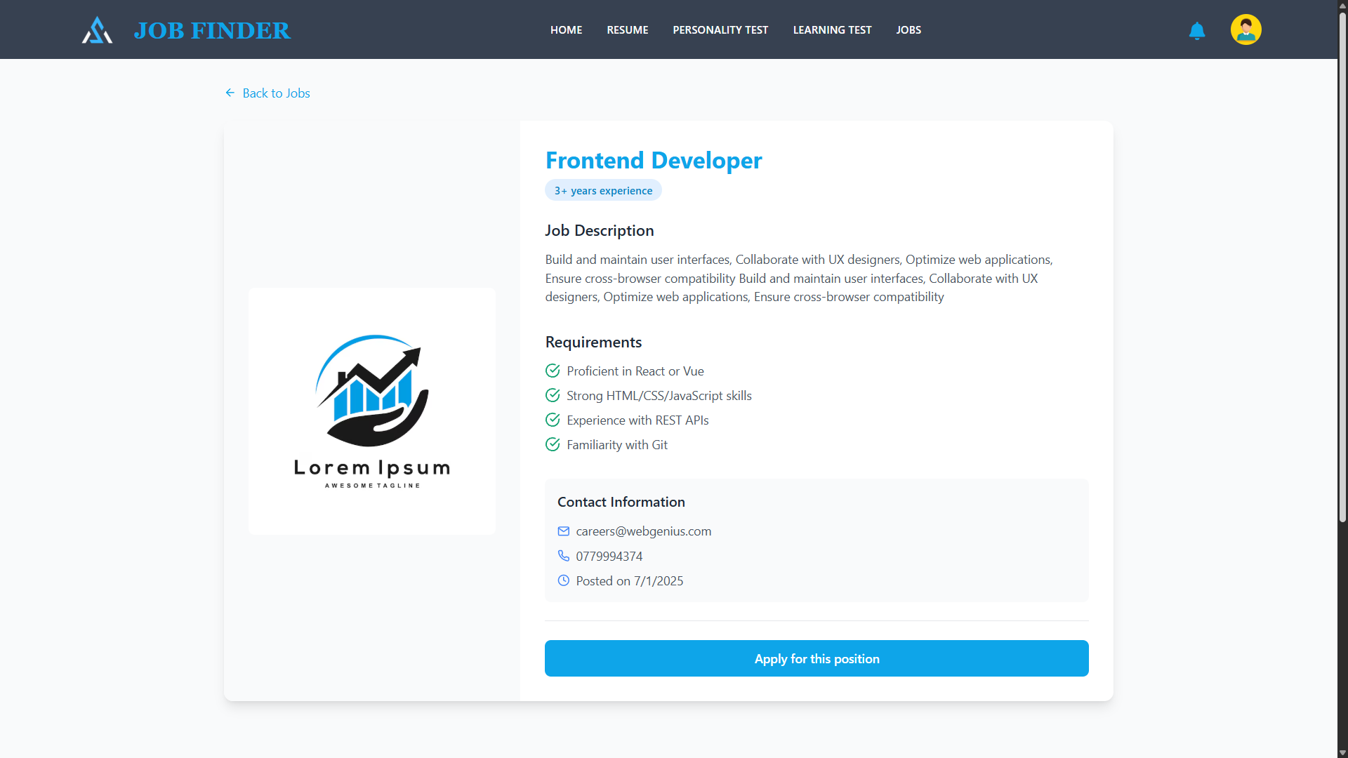 Job Portal Web Application UI Screenshot 23