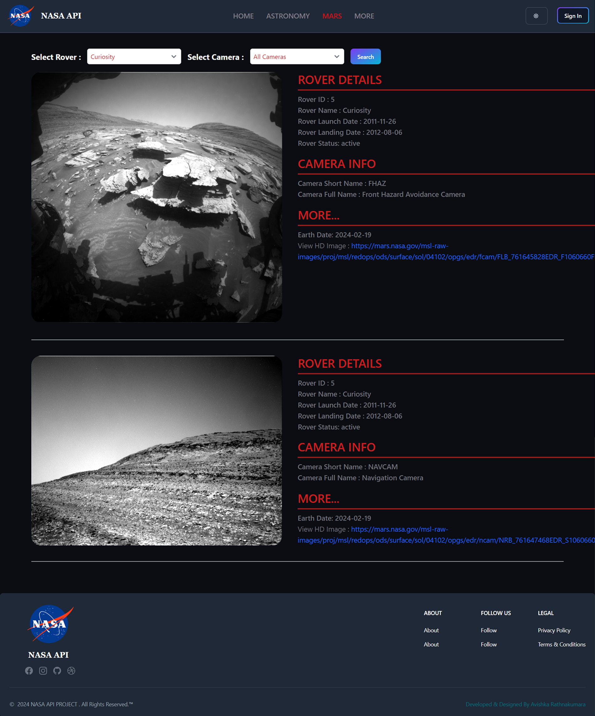 NASA API UI Screenshot 6