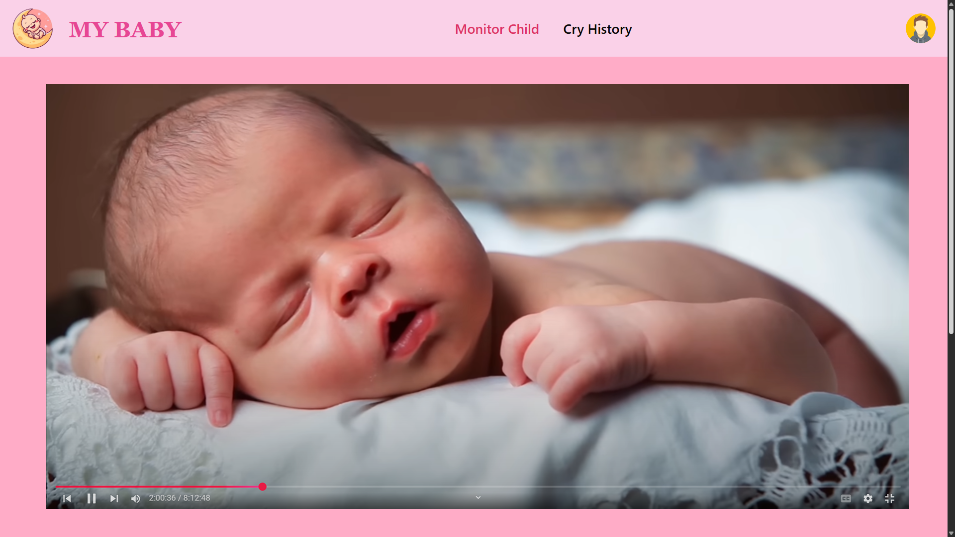 Baby Cry Detection and Monitoring UI Screenshot 2