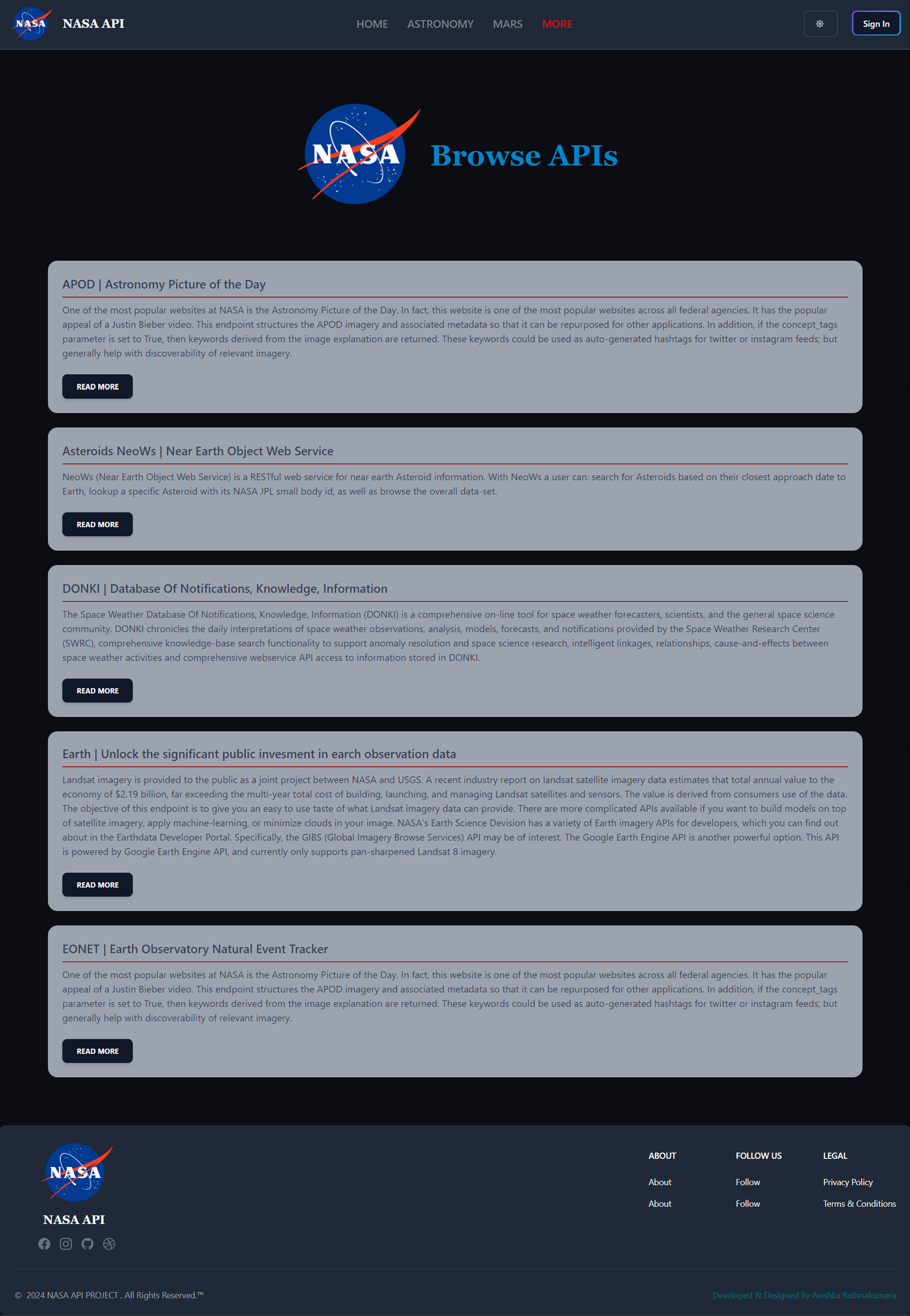 NASA API UI Screenshot 8