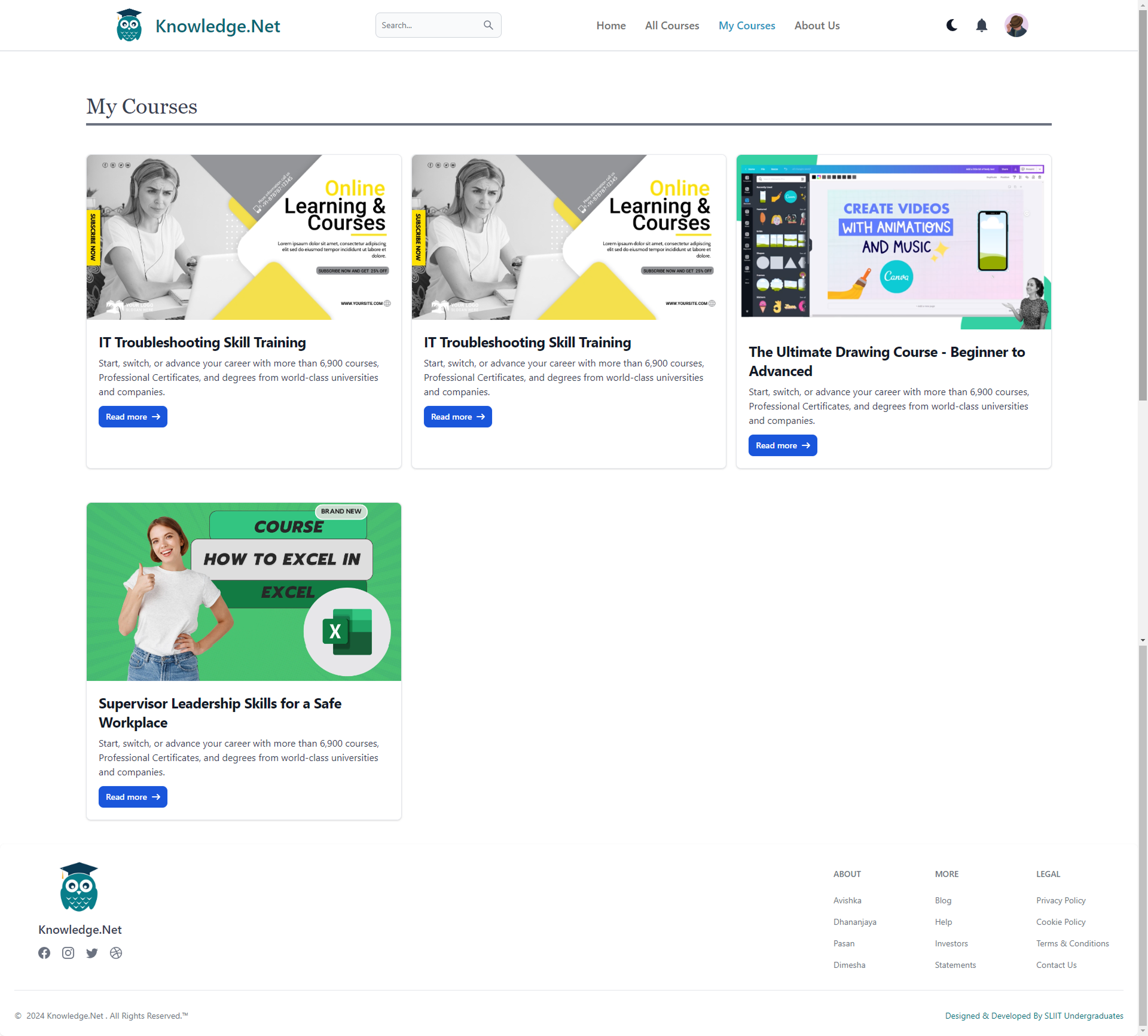 Education Platform UI Screenshot 4