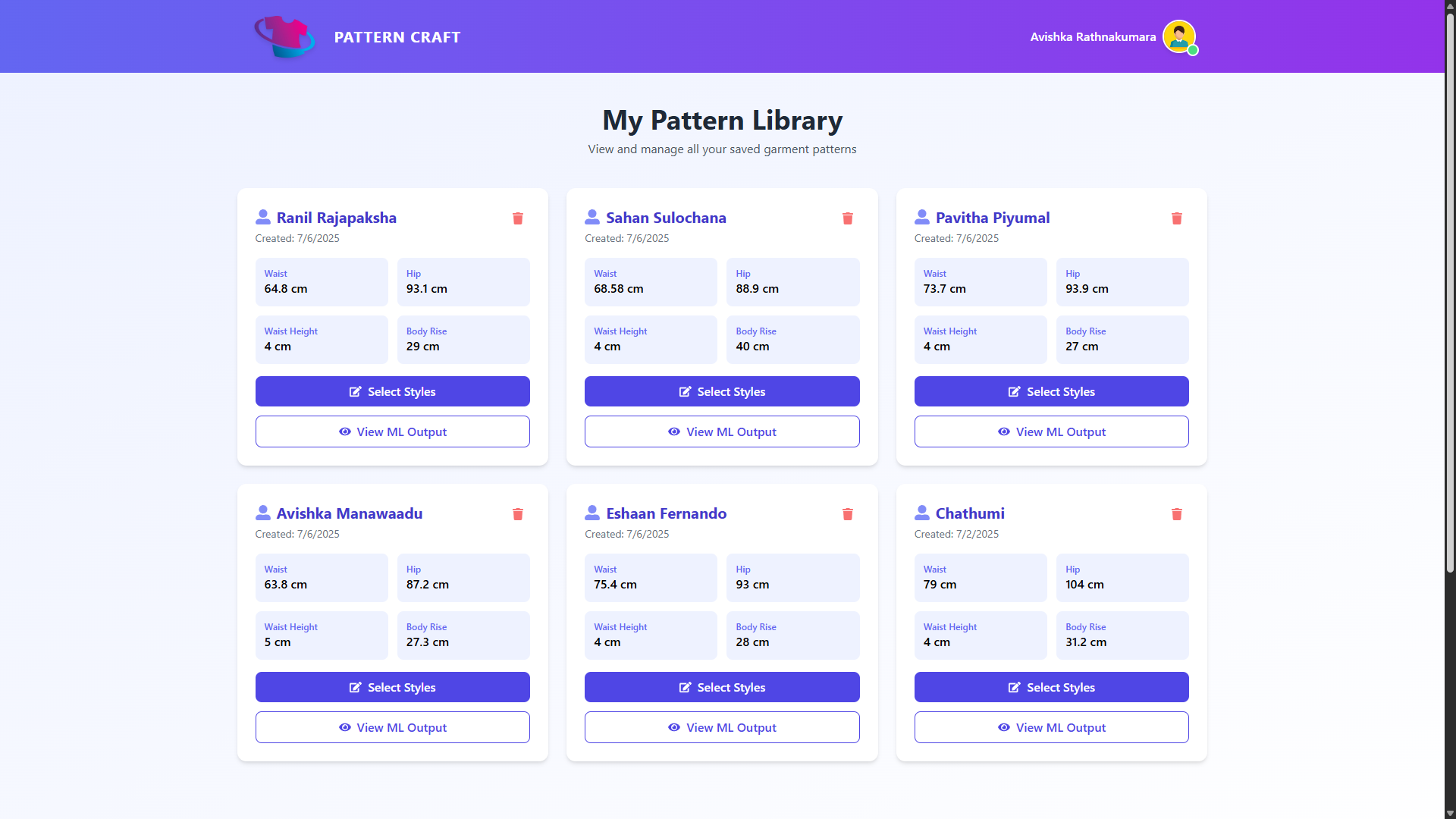 Garment Pattern Prediction UI Screenshot 4