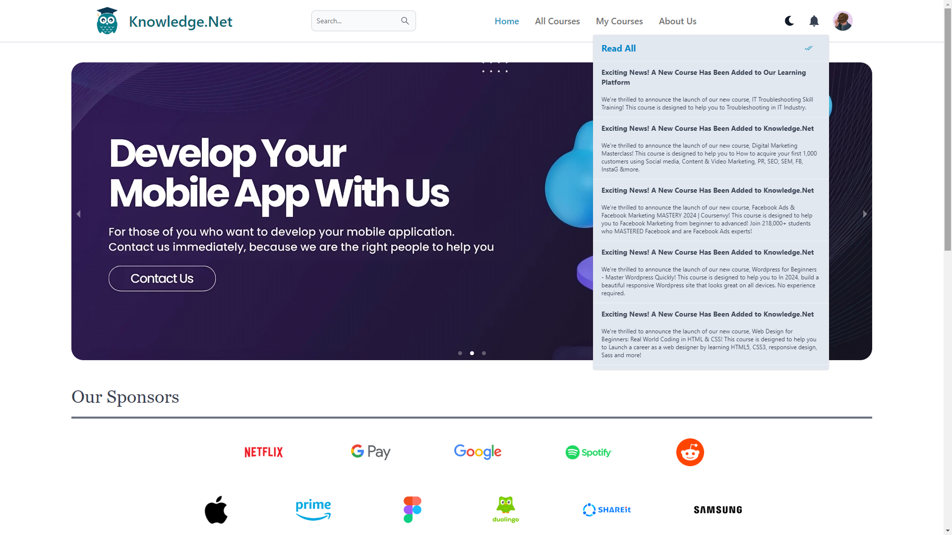 Education Platform UI Screenshot 7