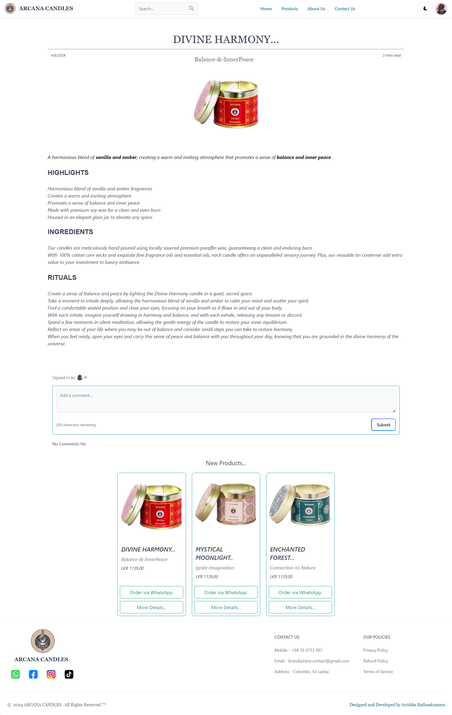 Arcana Candle UI Screenshot 4