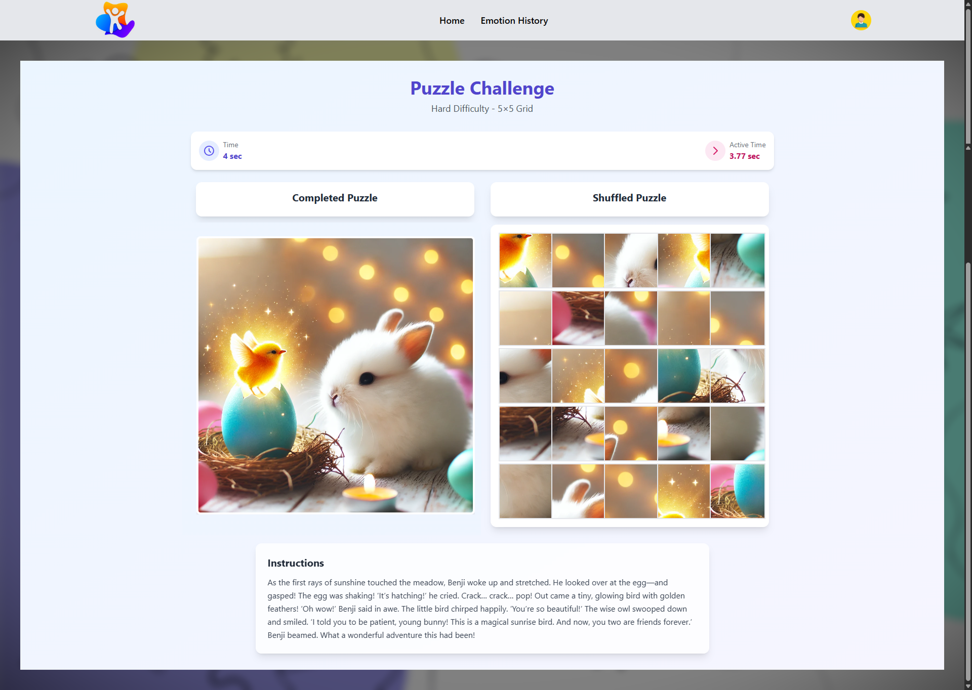 Emotion Tracking and Game Activity Platform UI Screenshot 18