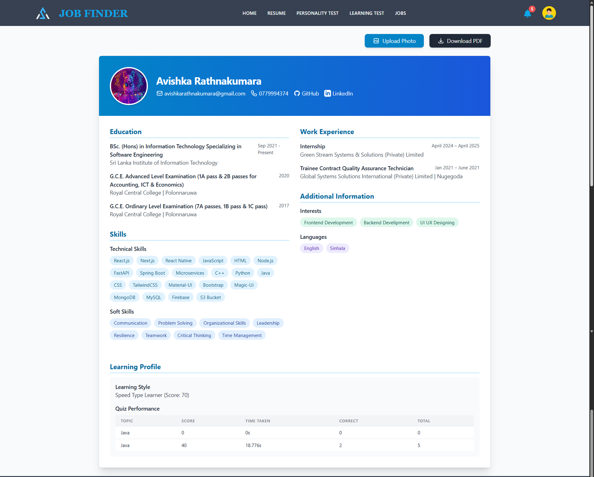 Job Portal Web Application UI Screenshot 5